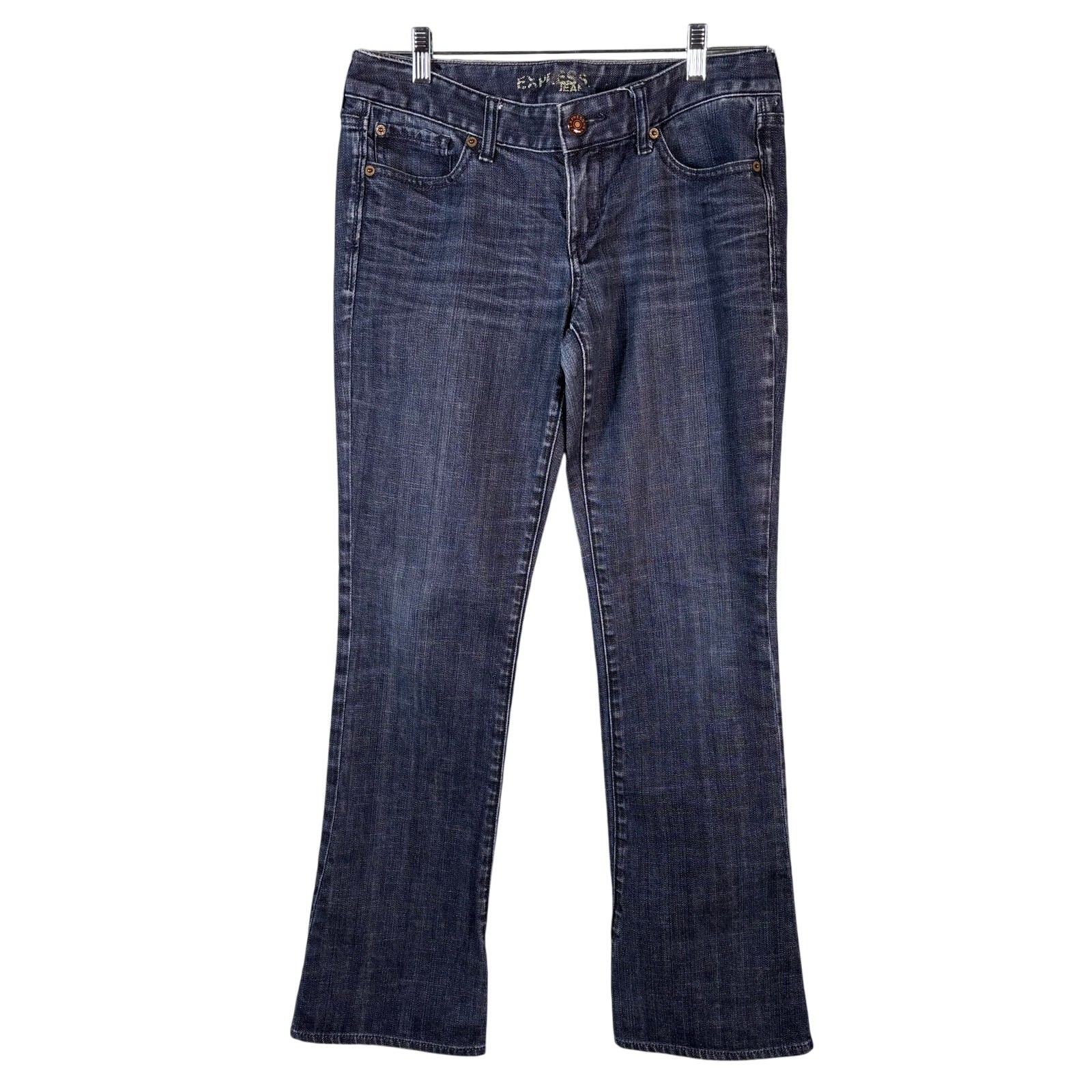 Express Jeans Women’s Size 32 Charcoal Wash Boot Cut Casual Comfy Denim Jeans