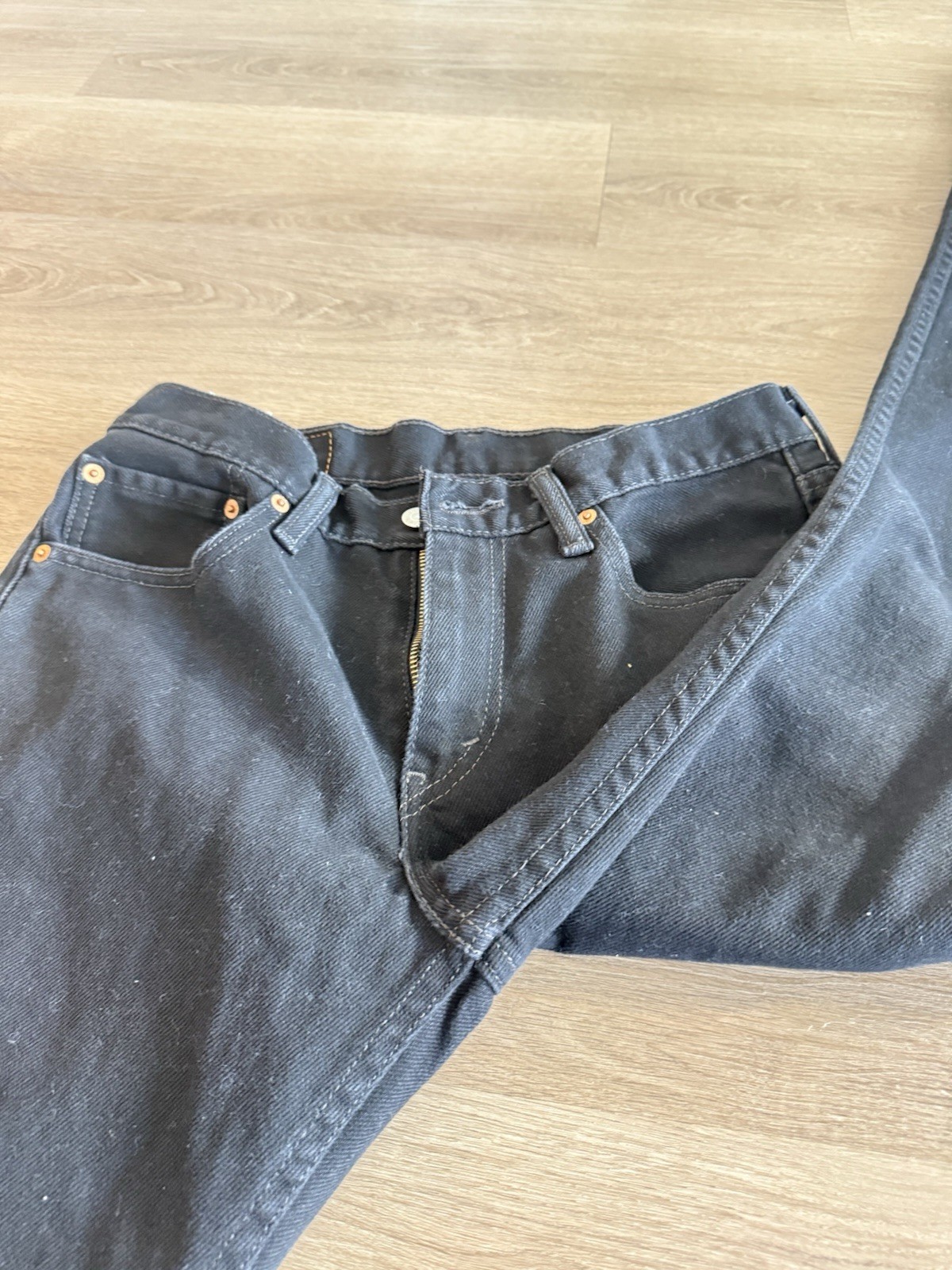 Levi’s 527 Slim Bootcut Jeans Men Size 31×34 Black Denim Pants Low Rise