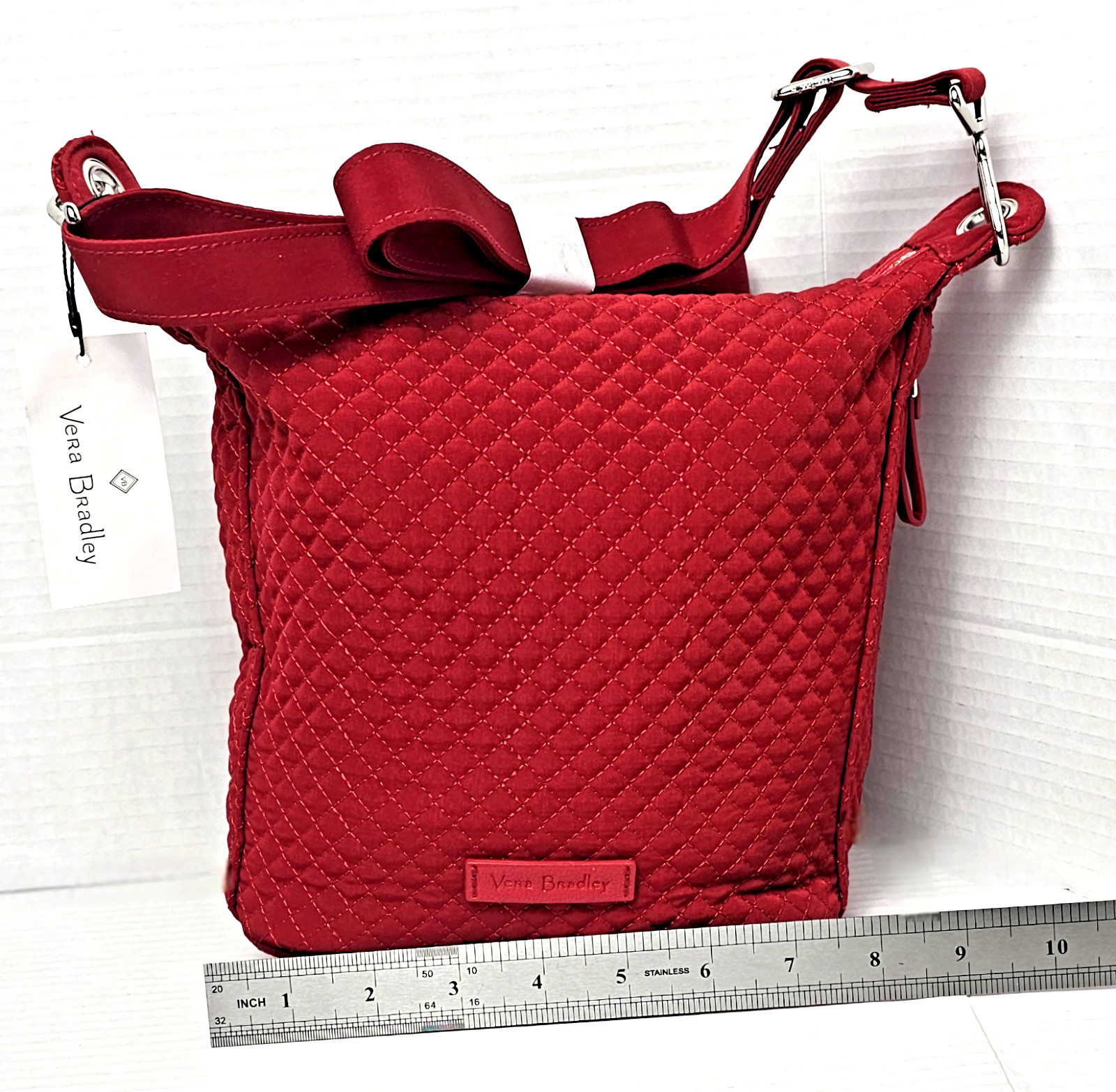 Vera Bradley Carson Hobo Crossbody in Microfiber Cardinal Red