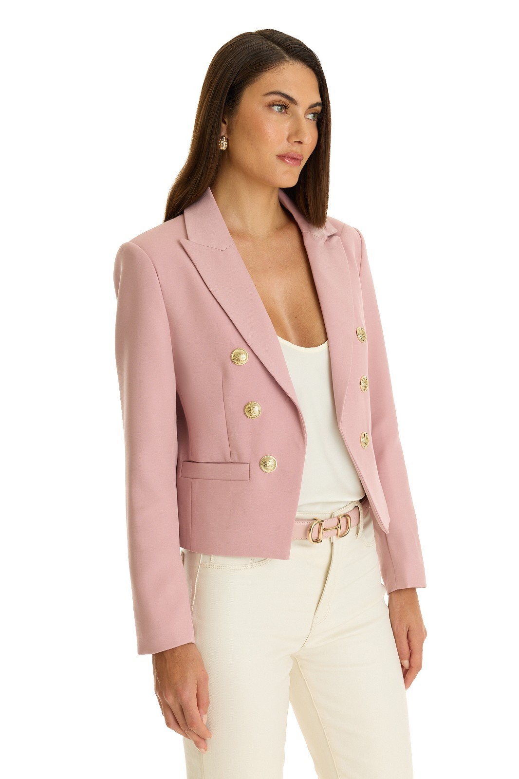 Gabrielle Double Breasted Blazer Blush THE NOLI SHOP