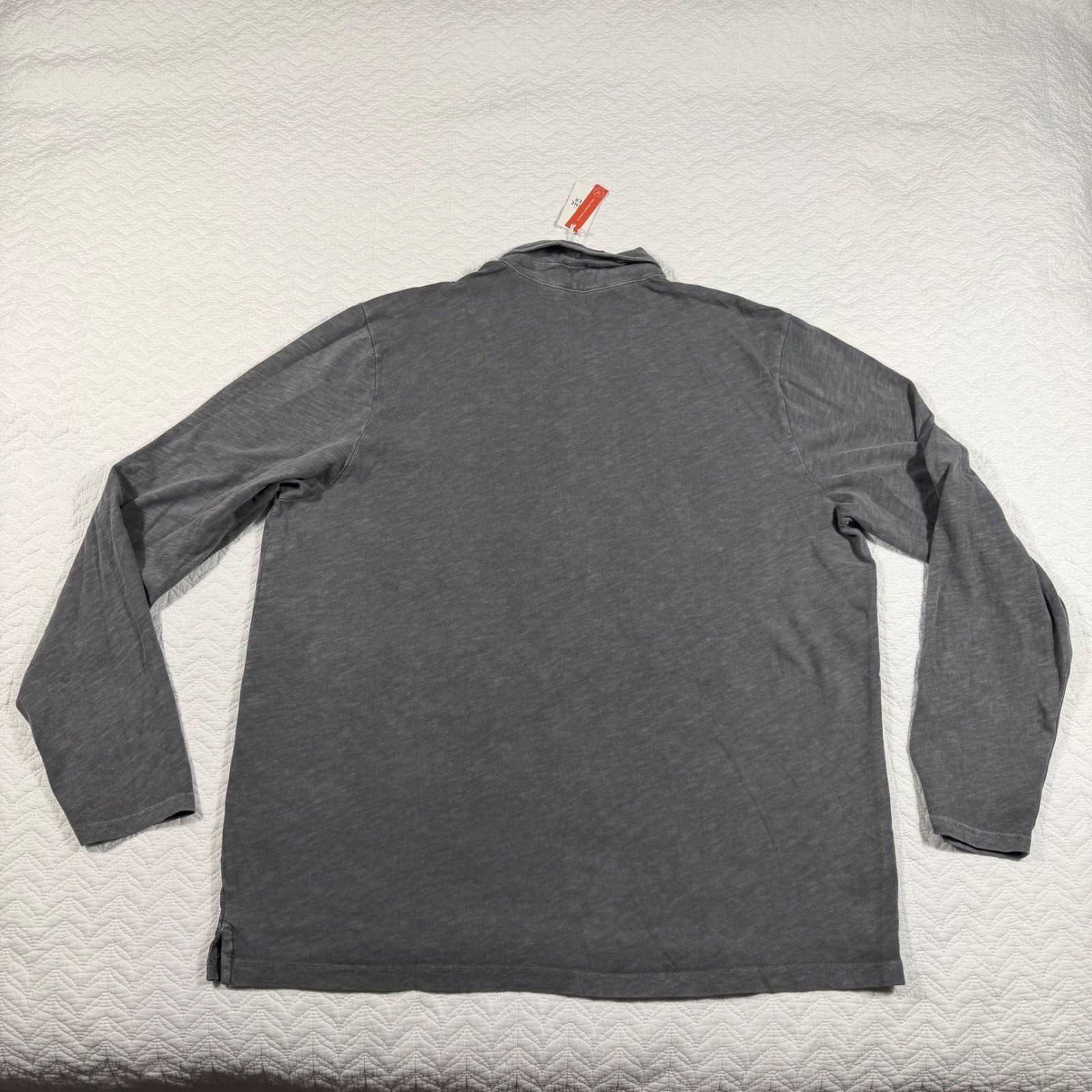 Marine Layer Mens Forged Iron Gray LS Vintage Heavy Slub Polo Shirt XXL New