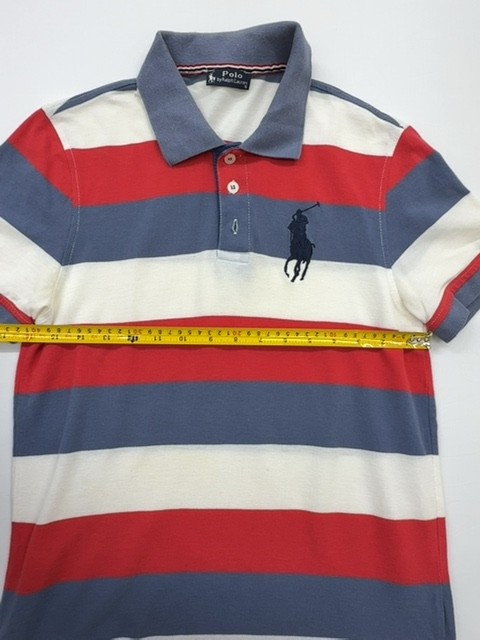 Polo Ralph Lauren Men’s Striped Red/White/Blue Polo Shirt Size S Excellent