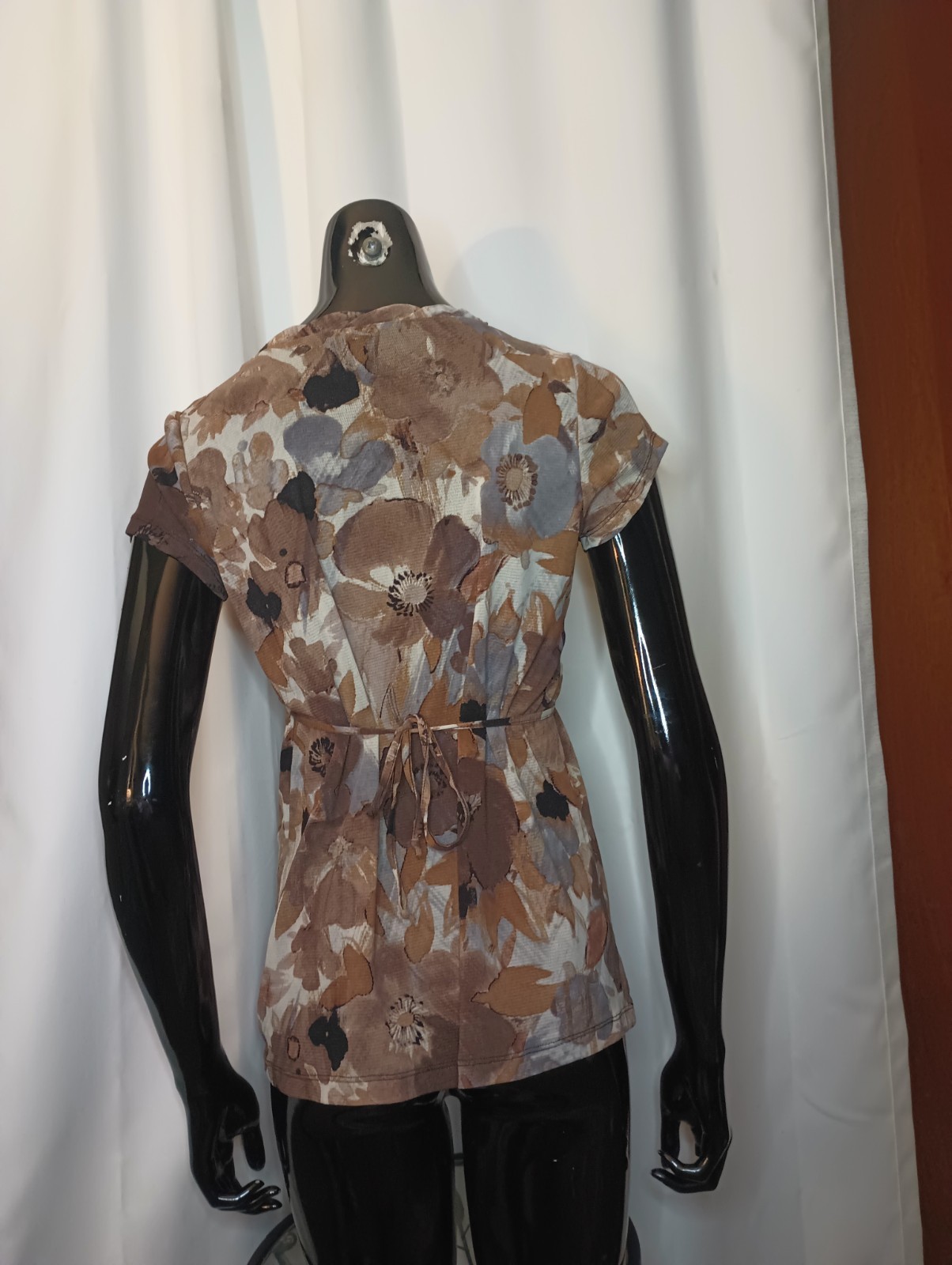 Axcess Womens Y2K Forest Fairy Babydoll Top Small Brown Tie Waist Bloomcore