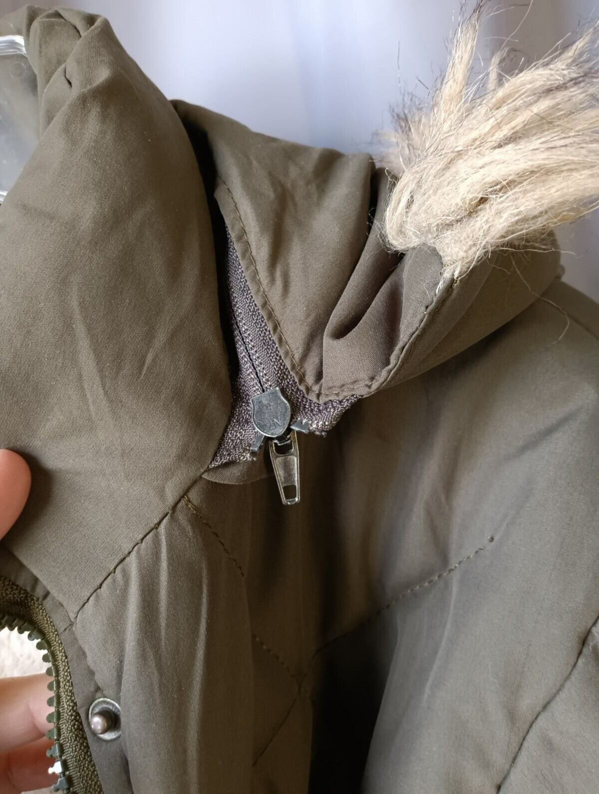 Extra Belleza Puffer Jacket Green Full Zip Sharpa Lined Women’s Med