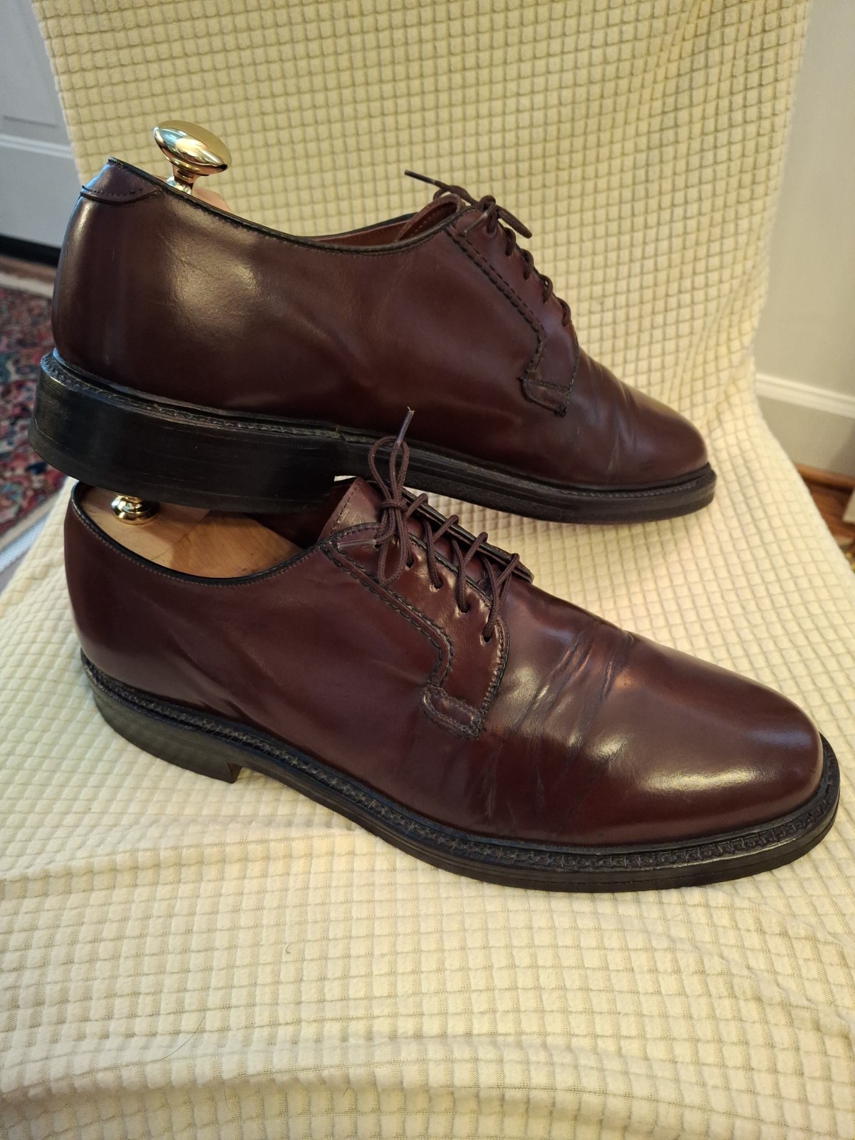 Vintage Bostonian Men Oxblood Oxfords Leather Uppers, Lining & Soles 10 D/B US