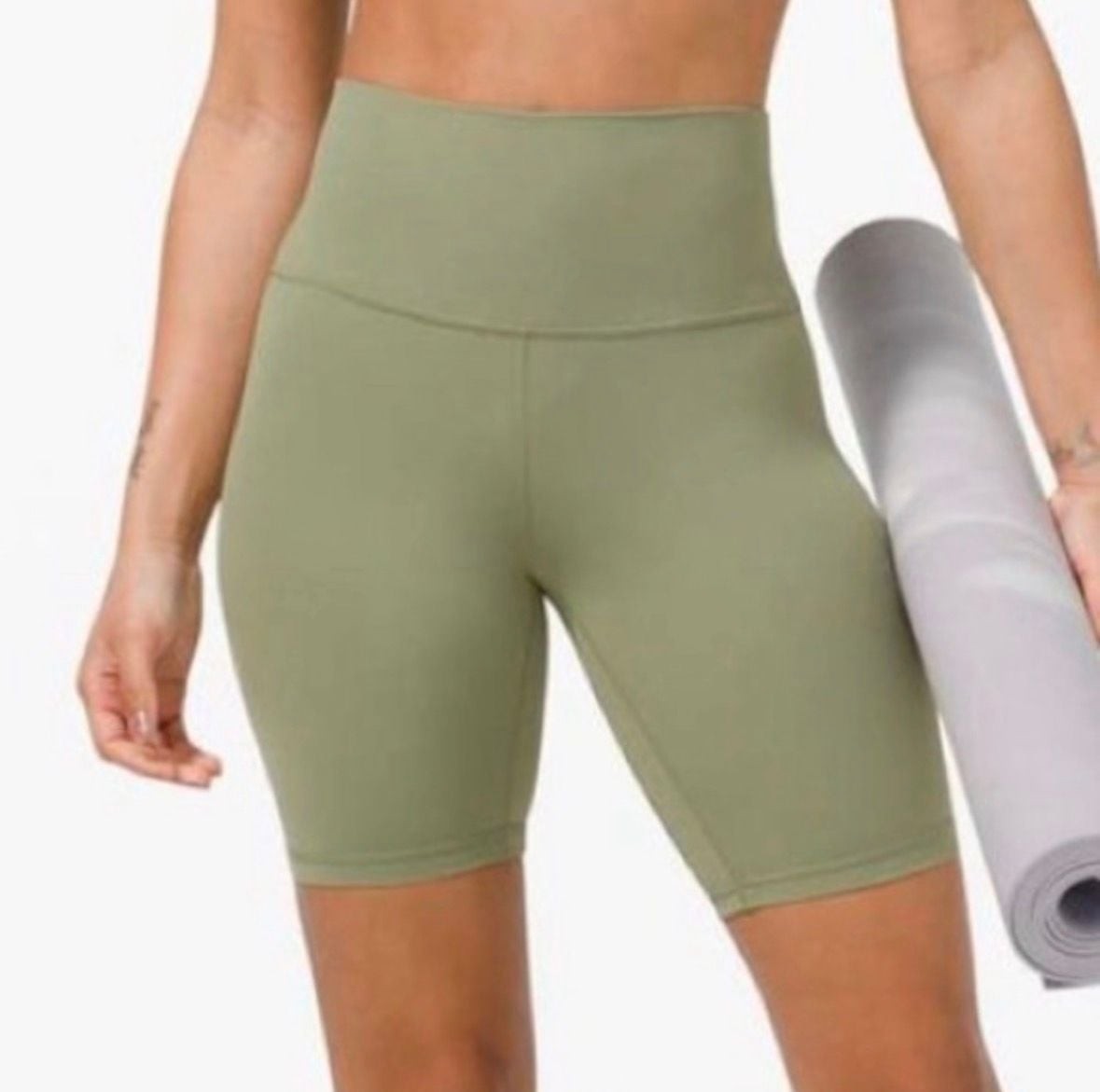 Lululemon Align High-Rise 8 inch short in sage green