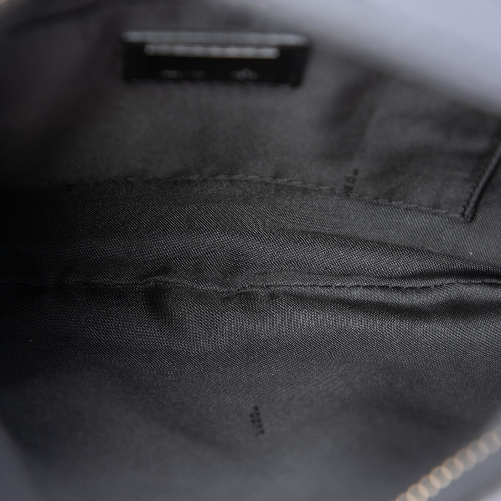 Fendi Zucchino Canvas Oyster Shoulder Bag Pre-Loved Black