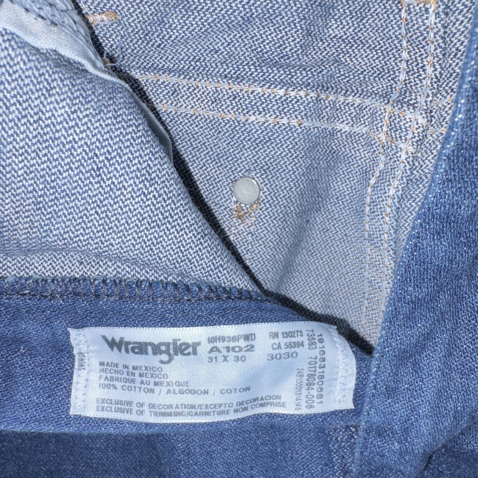 Wrangler Cowboy Cut Men’s Slim Fit Straight Leg Dark Wash Blue Denim Jeans