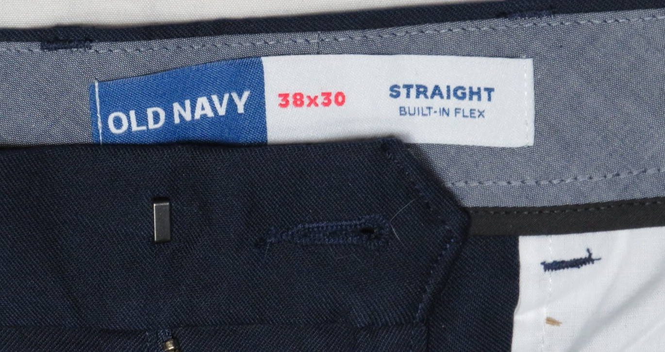 OLD NAVY 38×30 NAVY DRESS PANT STRAIGHT BUILT-IN FLEX STRETCH 07/23 NEW NWOT