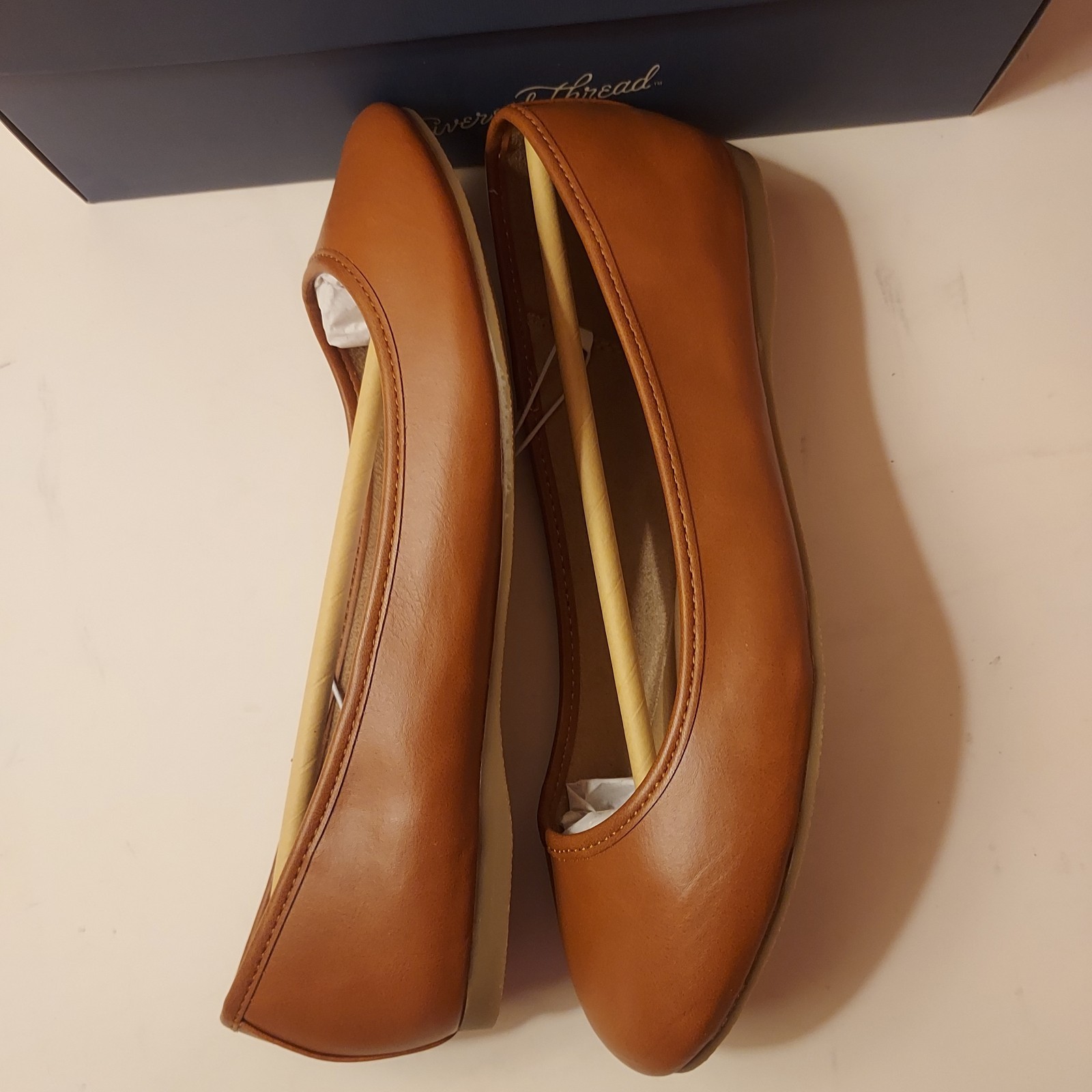 Universal Thread NWT Cognac Brown “Everly” Slip On Flat Loafers Wmn’s Sz 6.5
