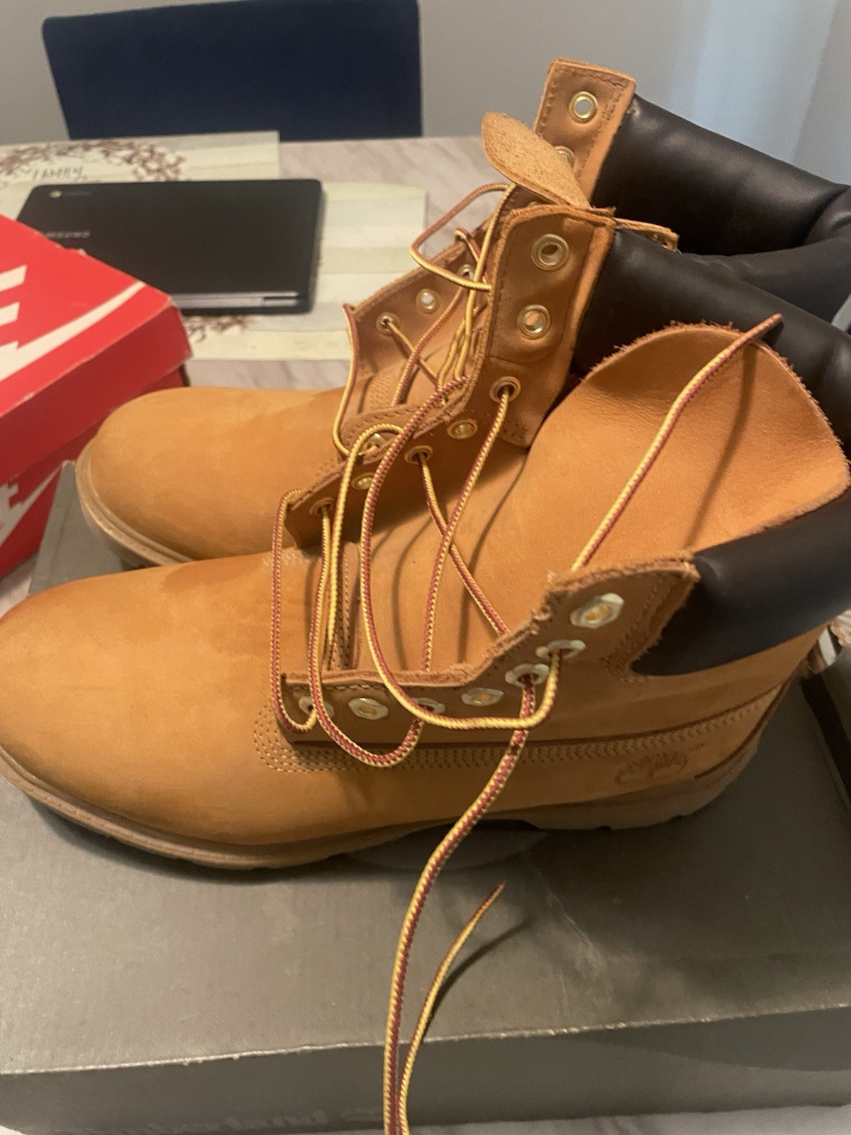 Timberland Wheat Leather Lace-Up Ankle Boots Men’s US 9.5 M Round Toe