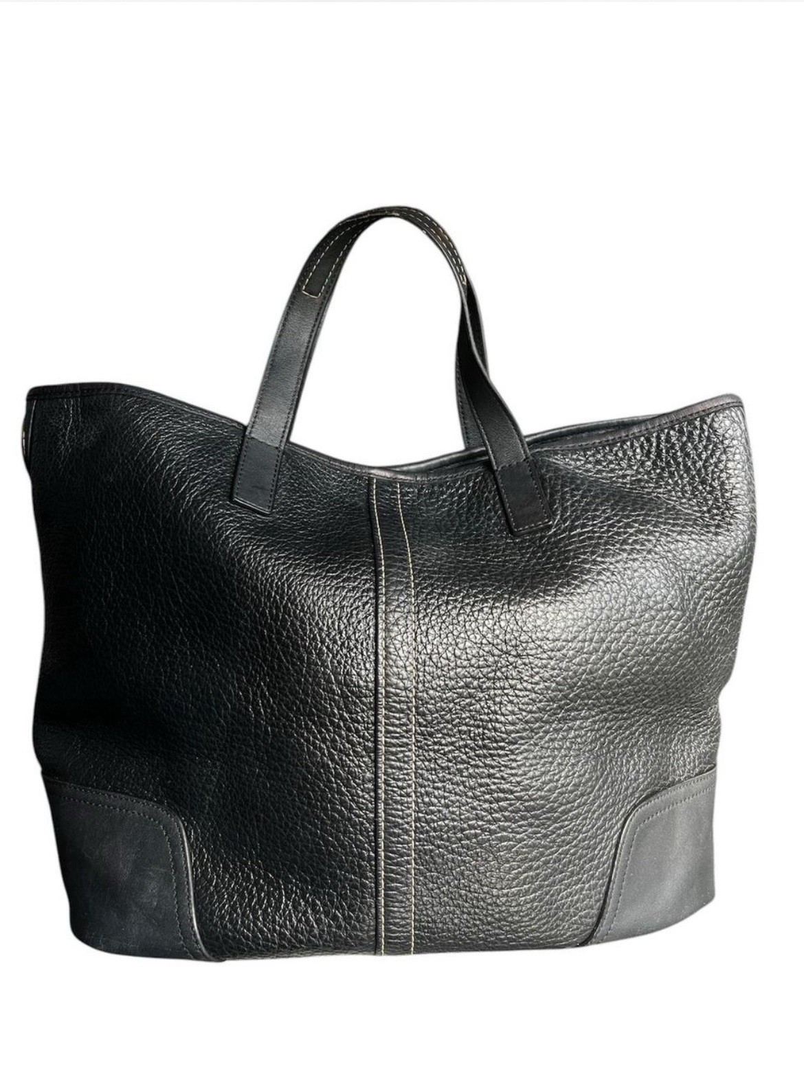 Coach | Black Pebbled Leather Large Top Double Handle Travel Tote Bag Purse EUC