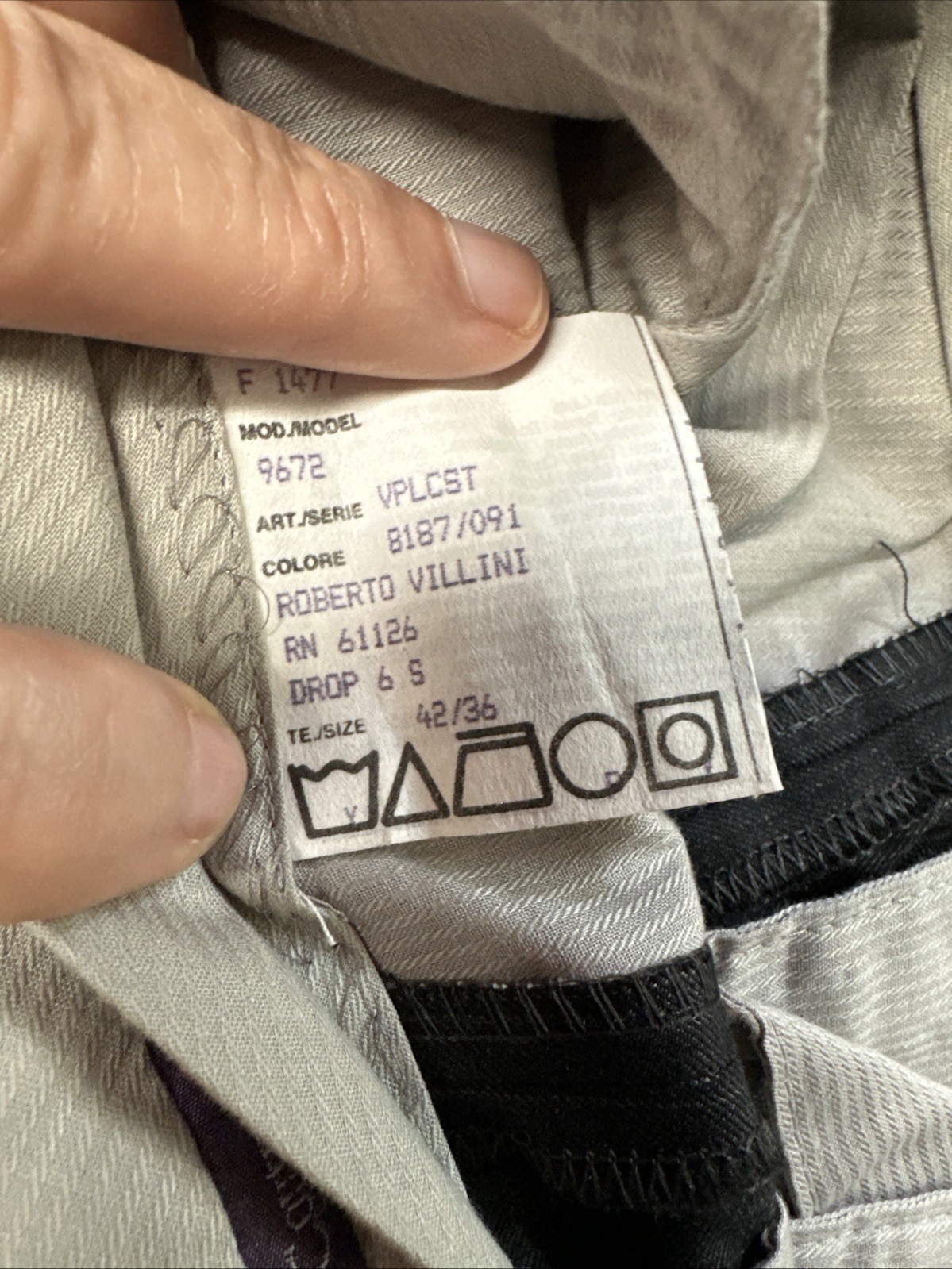 Roberto Villini Men’s Suit Gray Wool Jacket and Pants