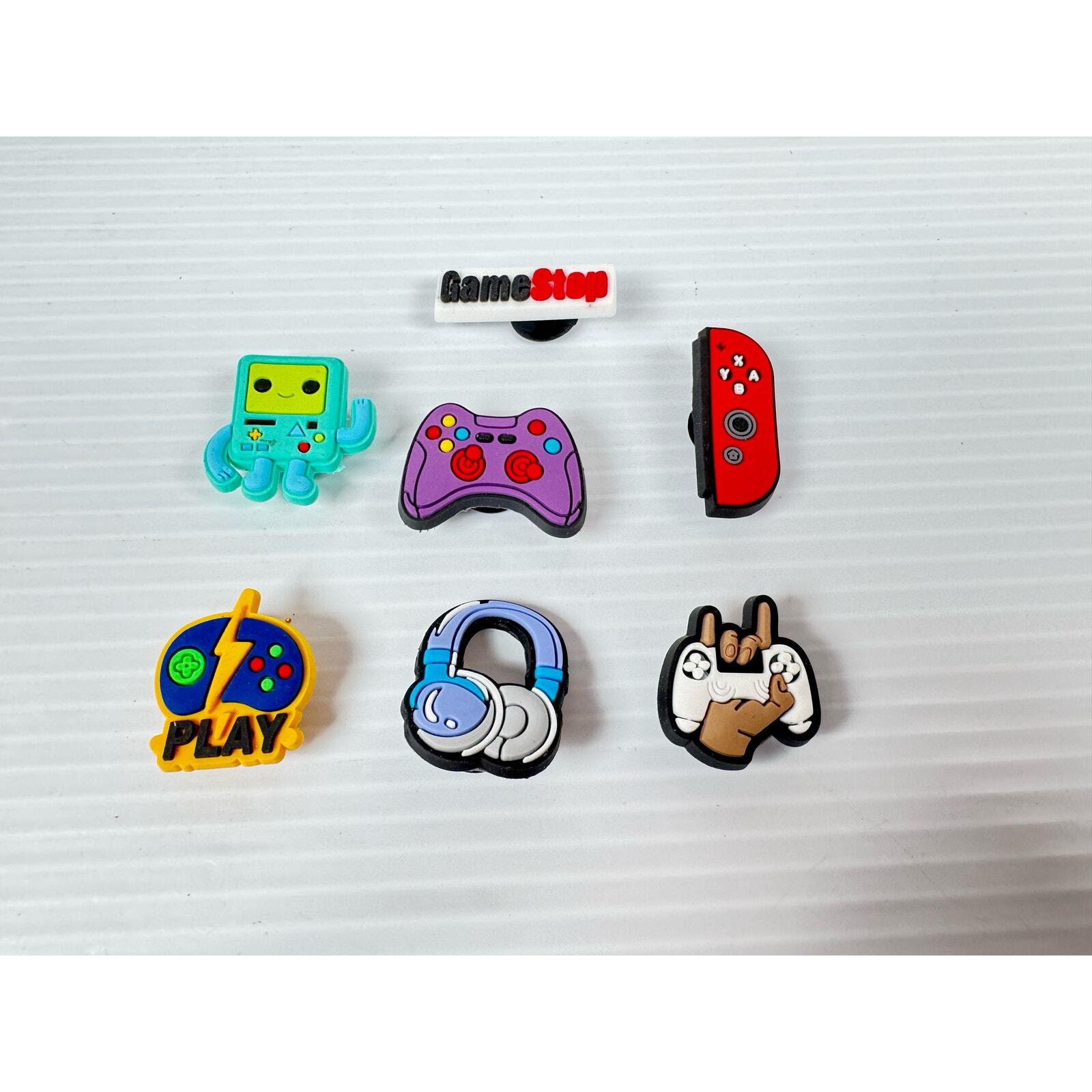 Video Gaming 7 Count Decorative Rubber Shoe Charms