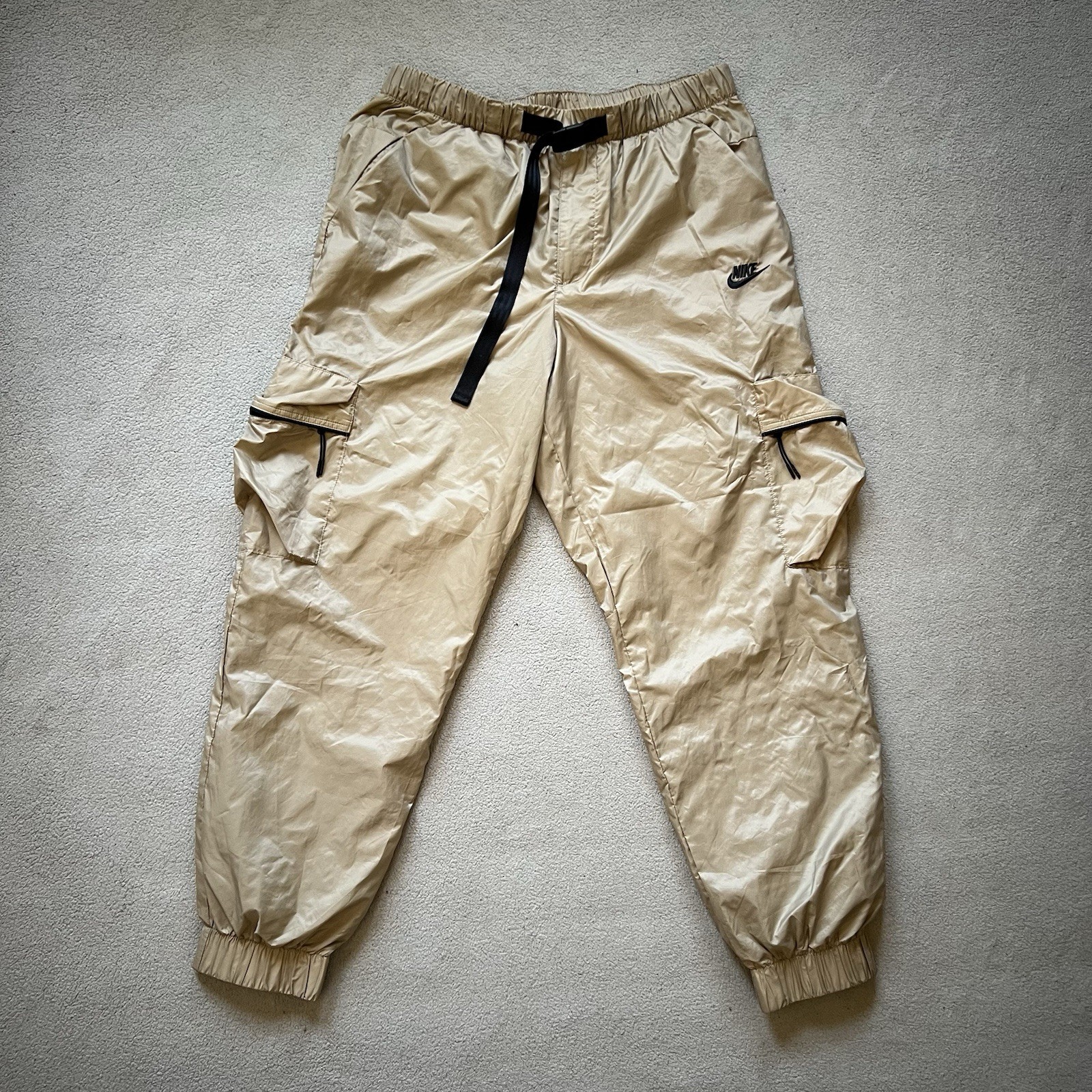 Nike Pants Mens Large Brown ADV Atheltic Swoosh Tech Cargo Lined Woven Joggers