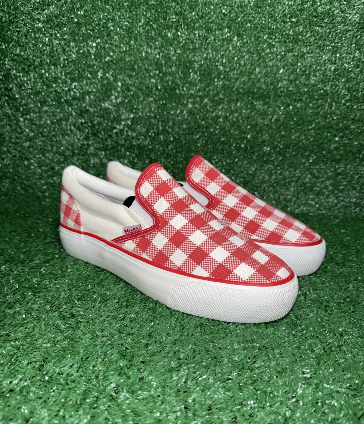 Vintage MUDD Y2K Checkerboard Low Top Slip On POPPY Vans Style Shoe Women Size 9