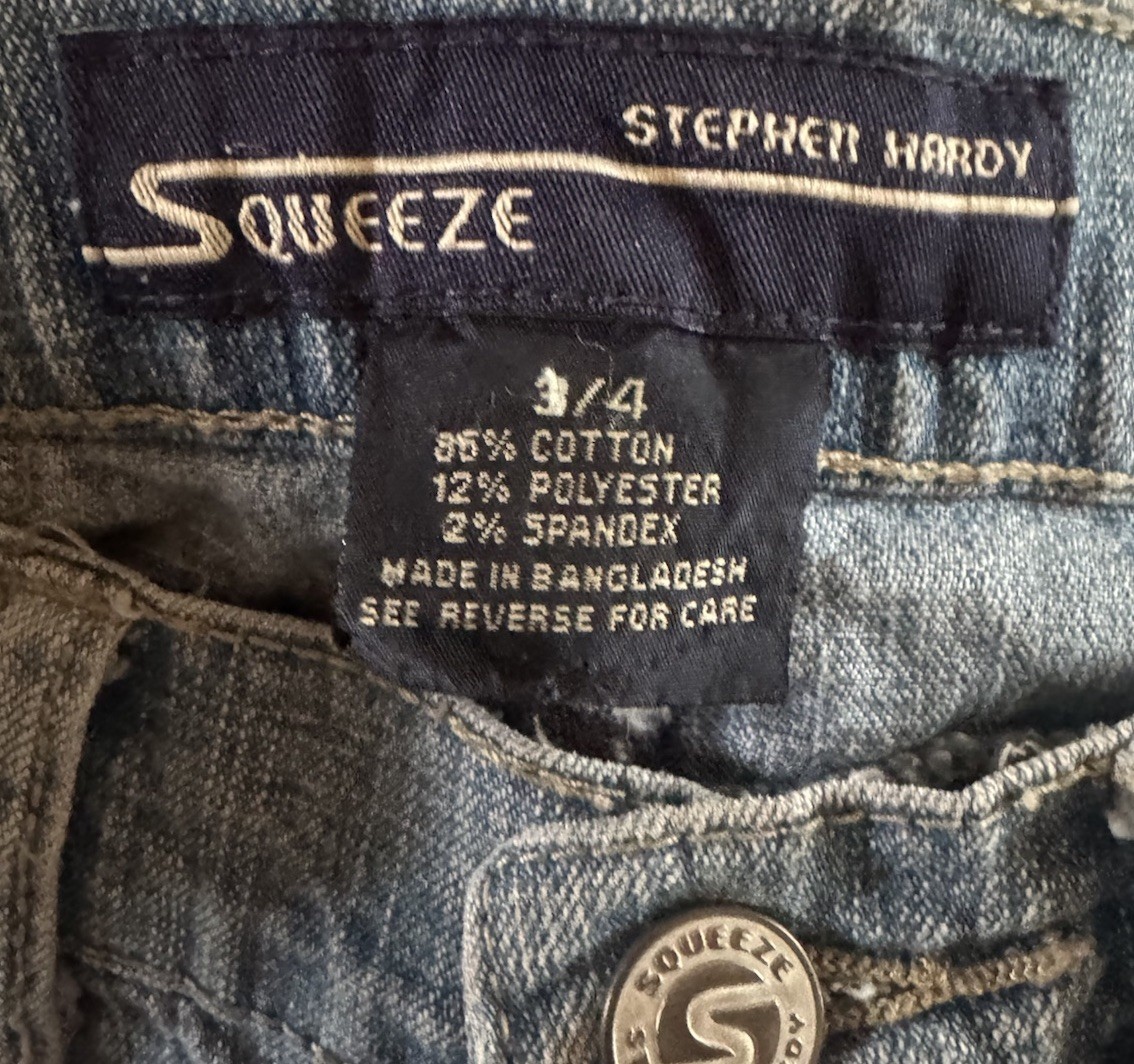 Vintage Squeeze Skirt Sz 3 / 4 Denim A Line Knee Length Stephen Hardy Y2K Light