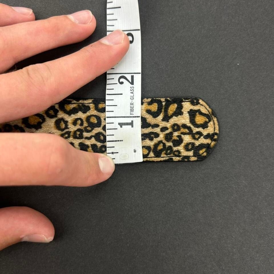Vintage Style Cheetah Leopard Fur Belt American Western Boho Black and Tan