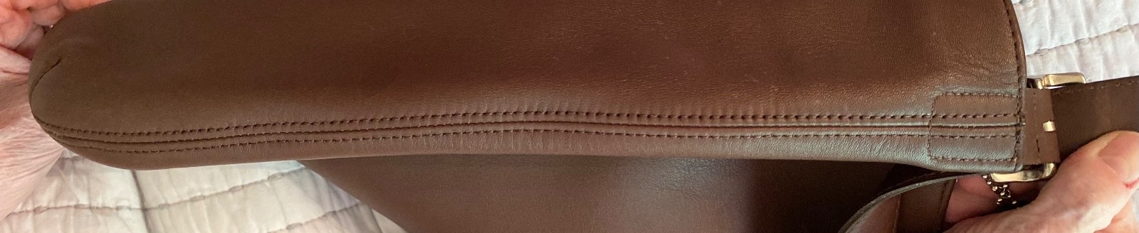 Vintage Never Used Coach Brown Leather Slim Legacy Shoulder Bag with Dust Bag