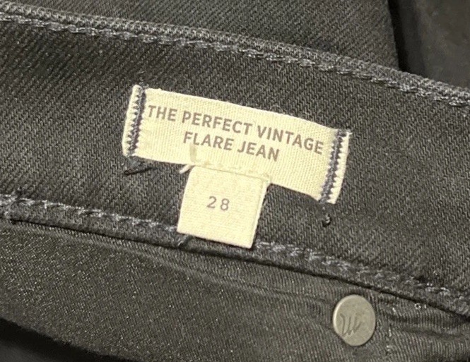 Madewell The Perfect Vintage Flare High Waisted Black Jeans SZ 28 (32×31)