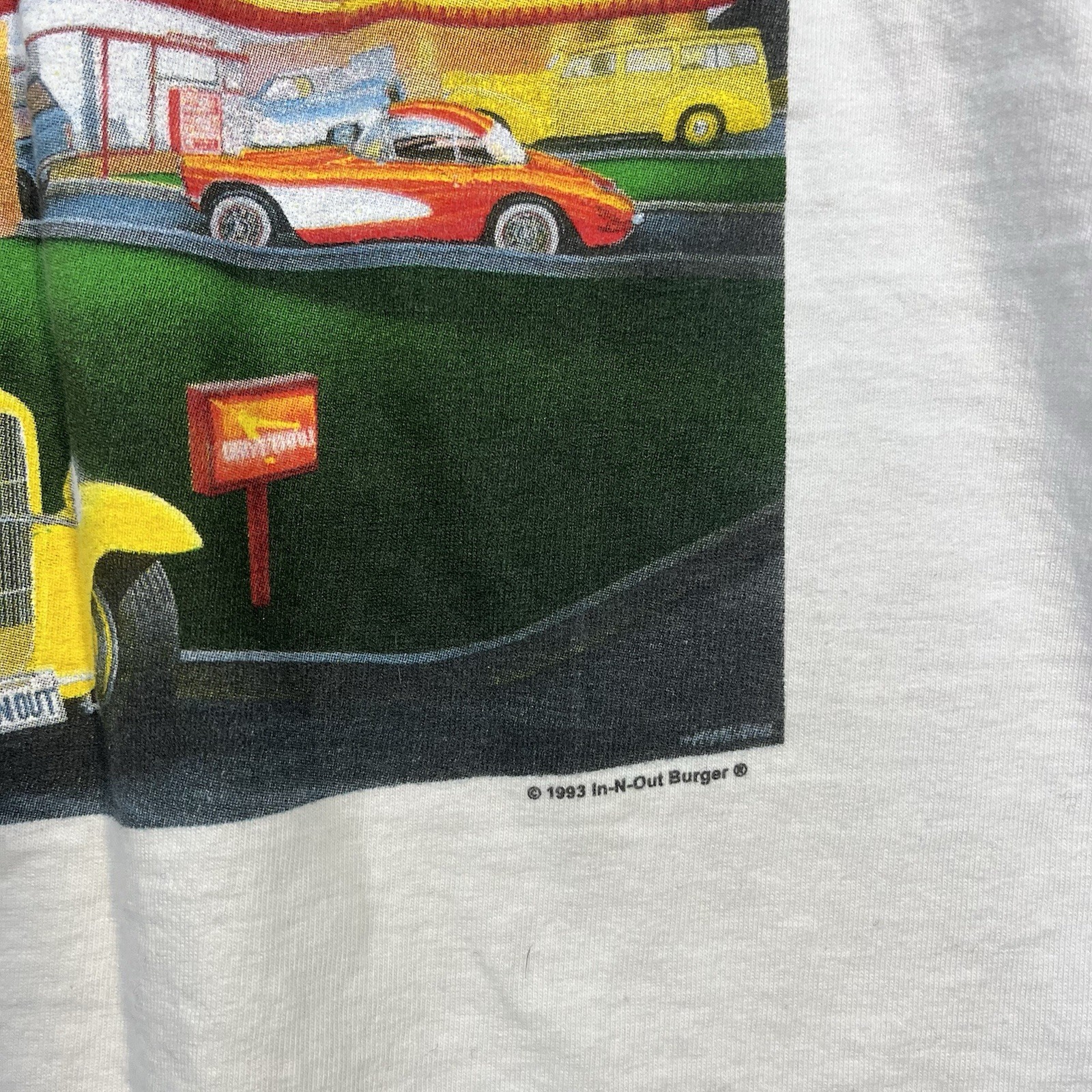 Vintage 90s In N Out Burger T-Shirt 1993 Anniversary California Mens 2XL Promo