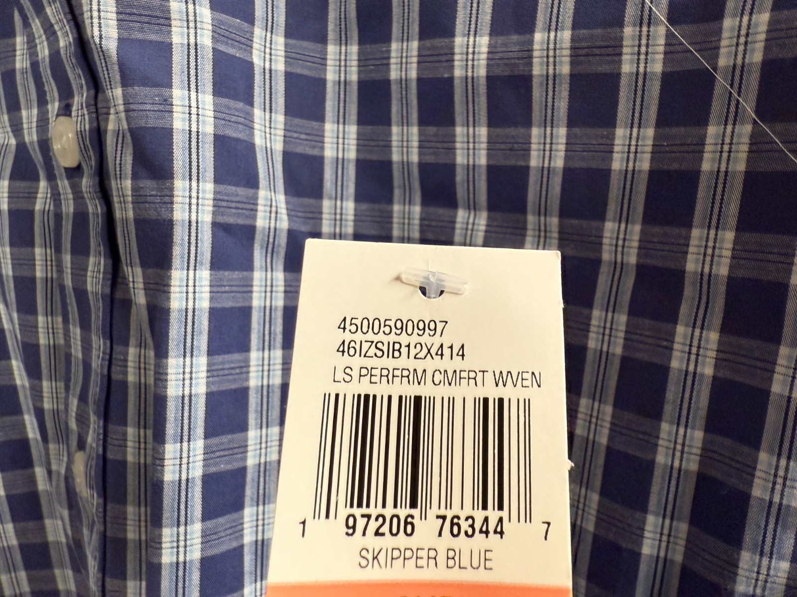 IZOD Men’s Button Down Long Sleeve Dress Shirt Skipper Blue Size 3XLT Big & Tall