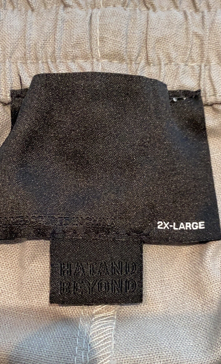 Hat and Beyond Linen Pants Drawstring Relaxed Gray
