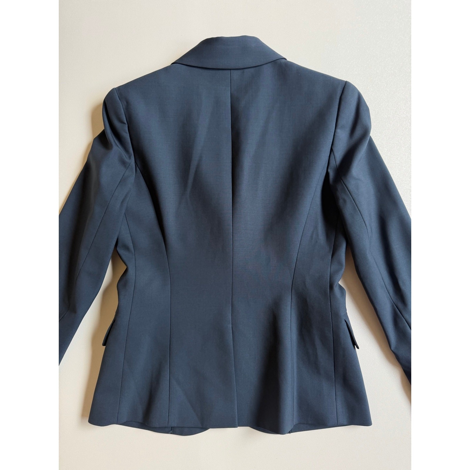 Theory Women’s Navy Single-Button Wool Blend Tailored Blazer Jacket Size 00