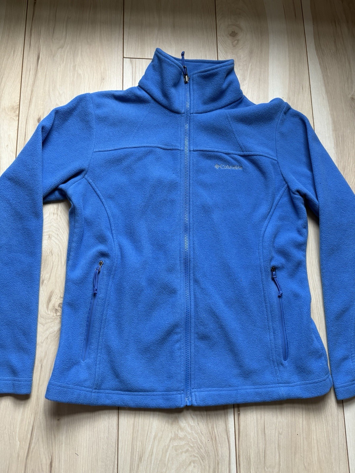 Columbia Women’s Medium Blue Fleece Jacket Full Zip Lightweight Outdoor Hiking