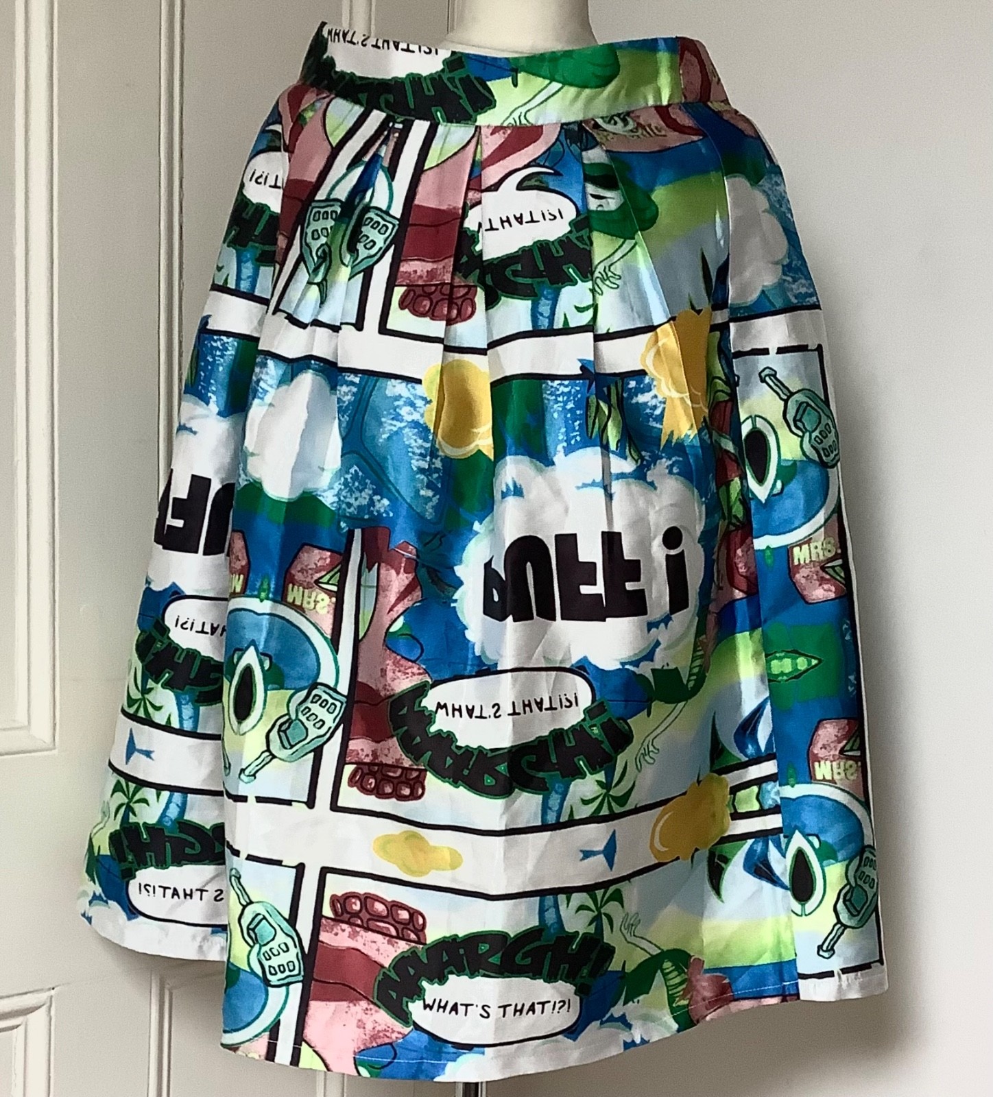 Fun Cartoon Print A Line Skirt Size L