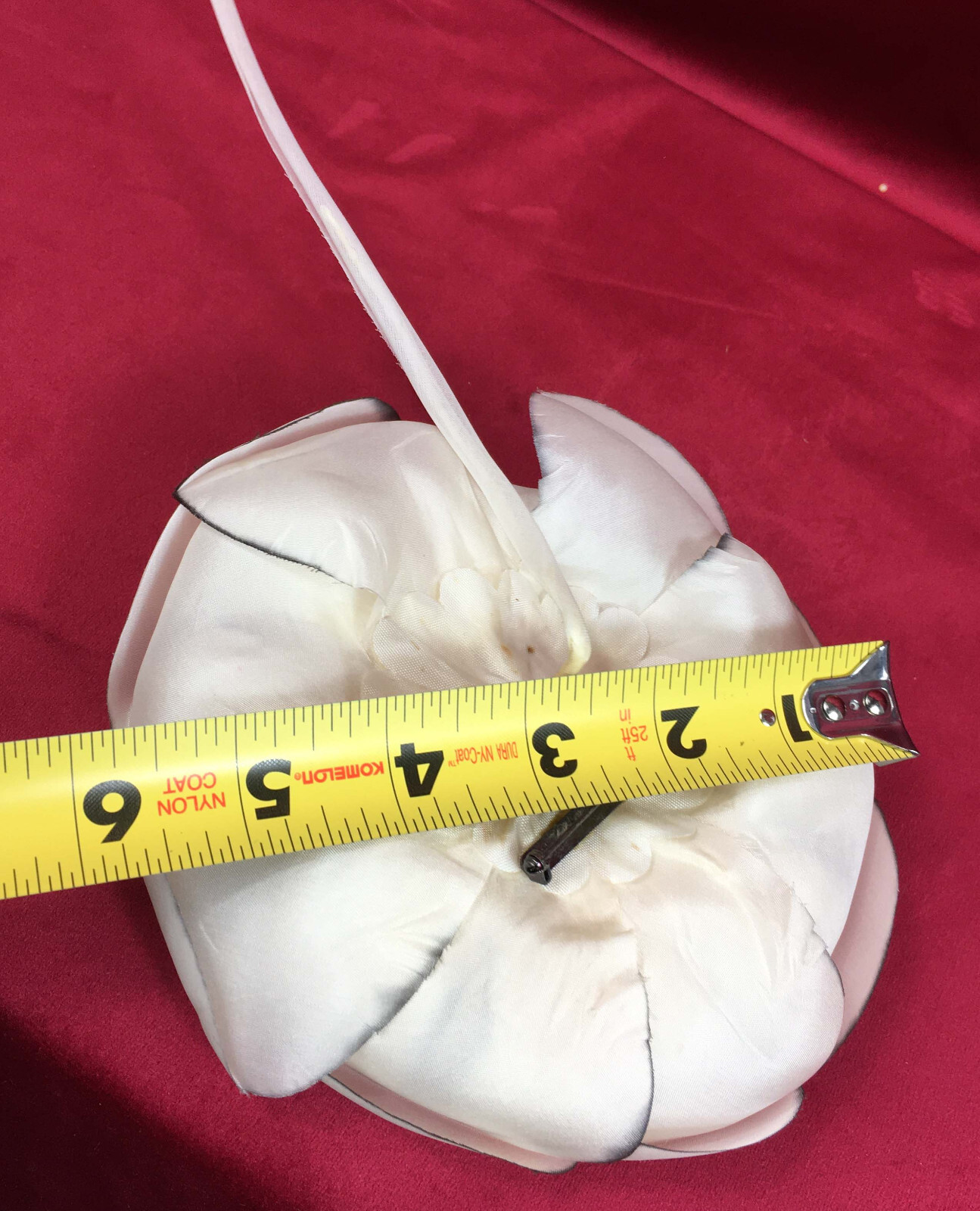 Vintage Giant Silk Peony Dress Pin 40s 50s Camellia Rose Hat Millinery