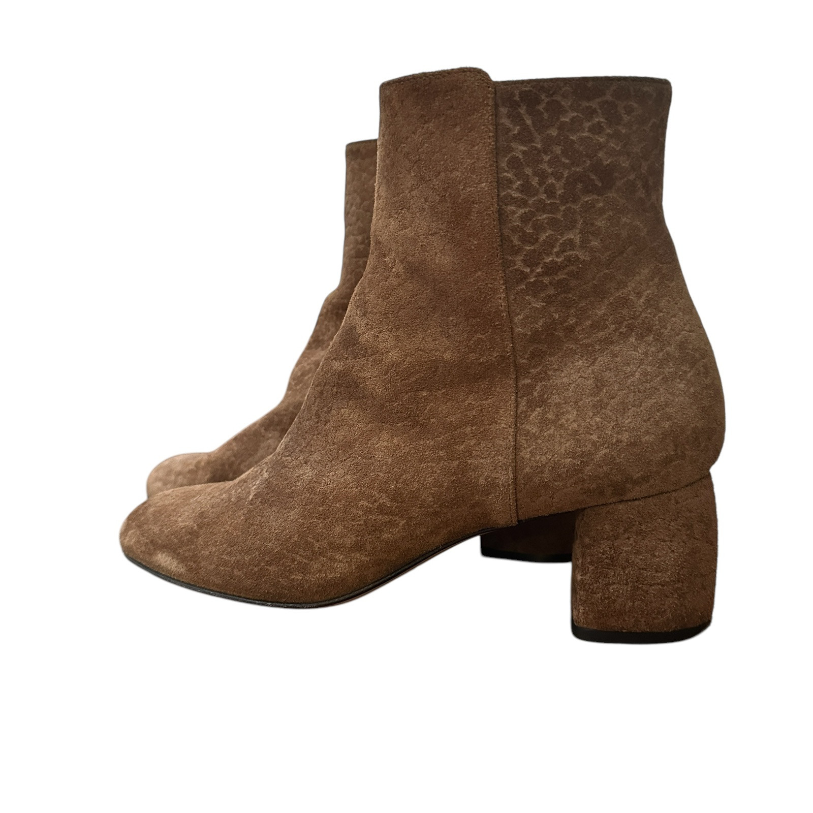 AGL Attilio Giusti Leombruni Womens Ankle Bootie 10/41 Brown Suede Block Heel