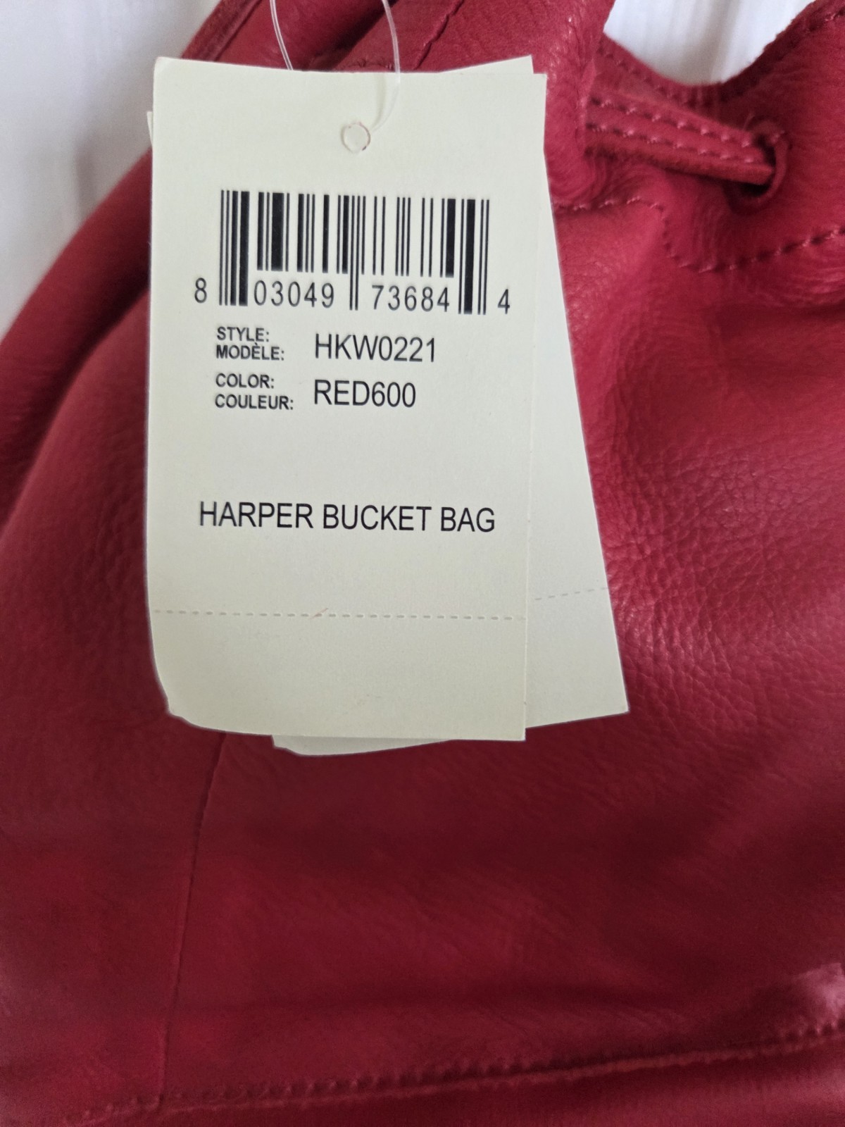 LUCKY BRAND Harper Bucket Bag Red HKW0221 NWT