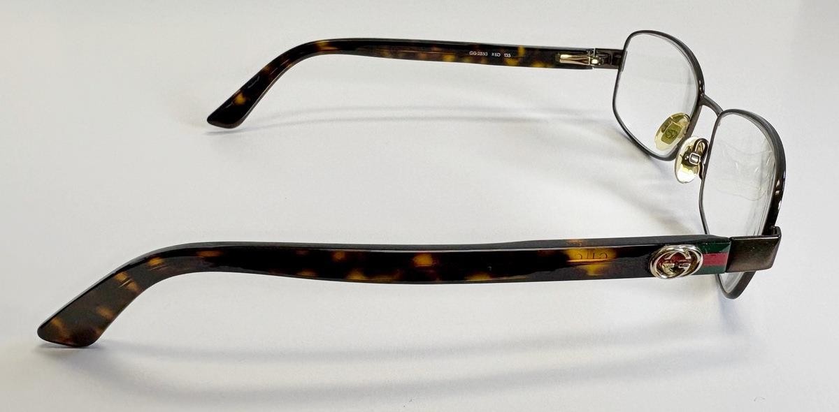 Gucci GG2893 X6D Brown Havana Metal Tortoise Eyeglass Frames Italy 50-15-135