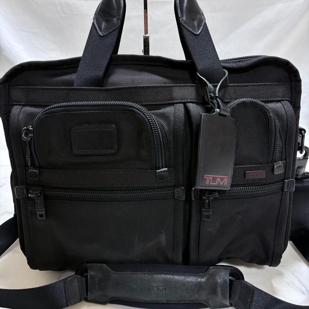 TUMI Alpha 26141DH Expandable 2Way Business Briefcase Black Laptop Bag Authentic