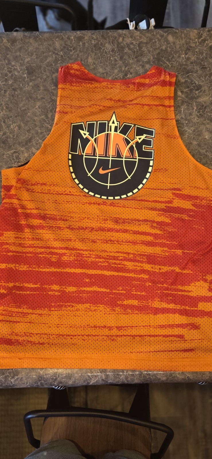 Nike Basketball Reversible Mesh Jersey Men’s M Orange/Black Sleeveless