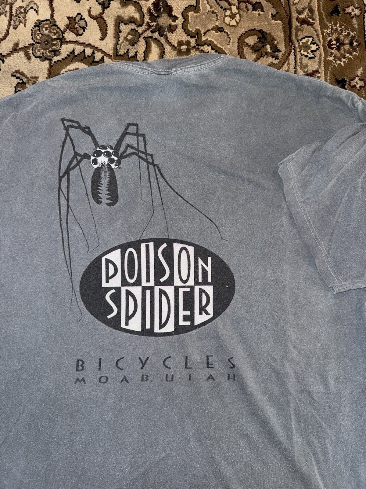 Vintage Poison Spider Bicycles Moab Utah Promo Shirt Large USA Made Garment Dyed