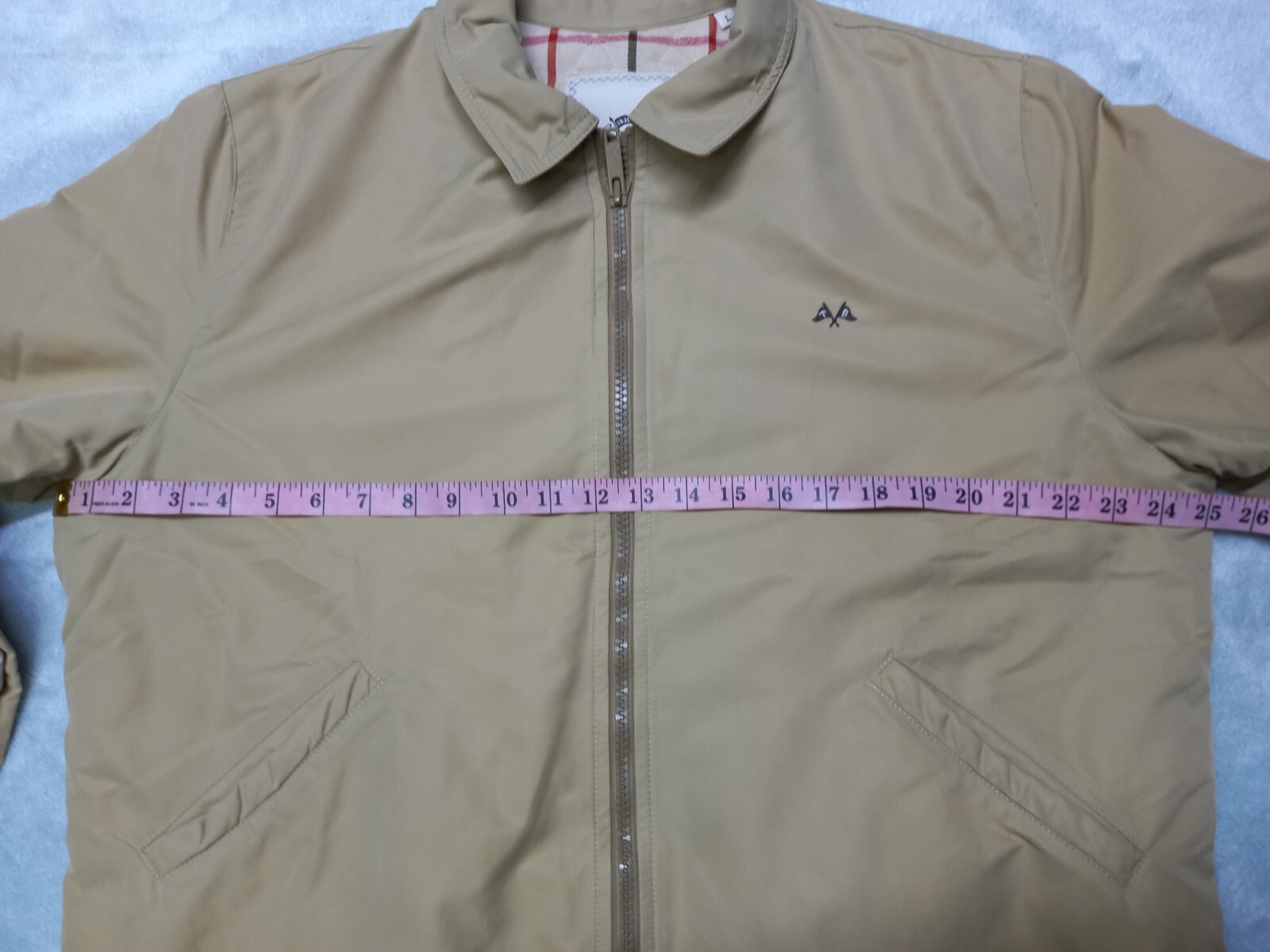Vintage THOMAS BURBERRY Coat Bomber Jacket 100% Polyamide Logo Beige Men Size L