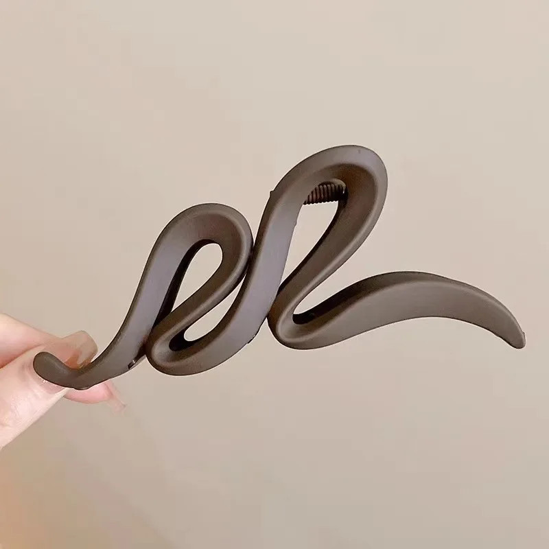 13cm Acrylic Hair Claw Clips Matte Wave Design Women Girls Hair Accessories Set