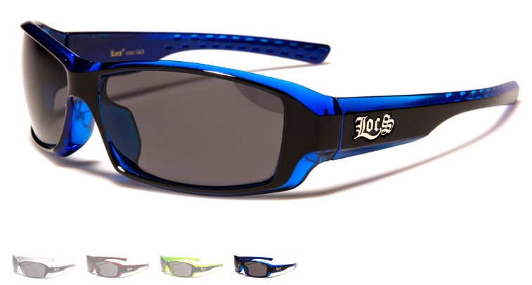 LOCS Rectangular Wrap Around Sunglasses Motorcycle Sports Chopper Outdoor Beach