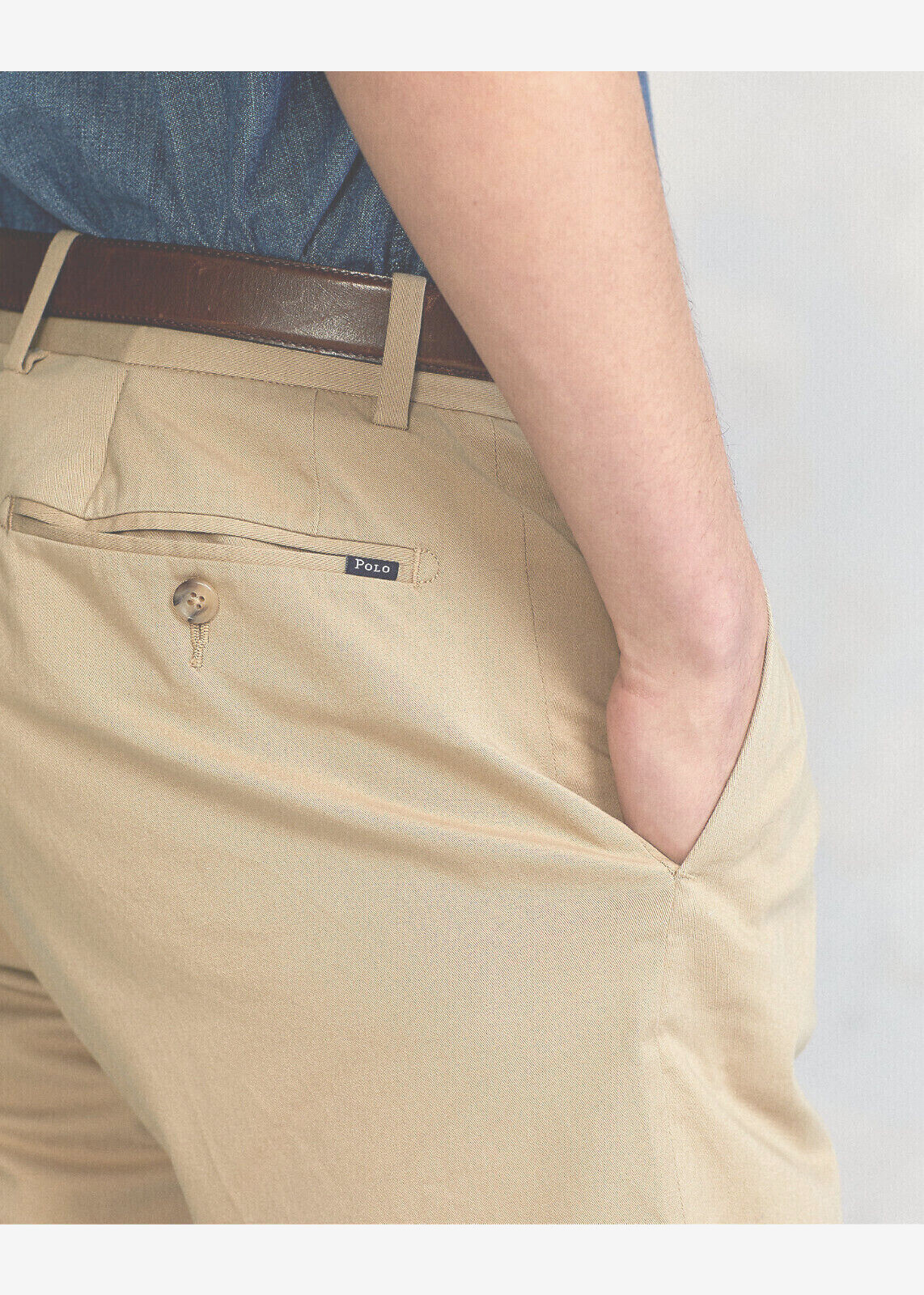 Polo Ralph Lauren Men’s Pants Stretch Slim Fit Cotton Blend Twill Beige 34Wx32L