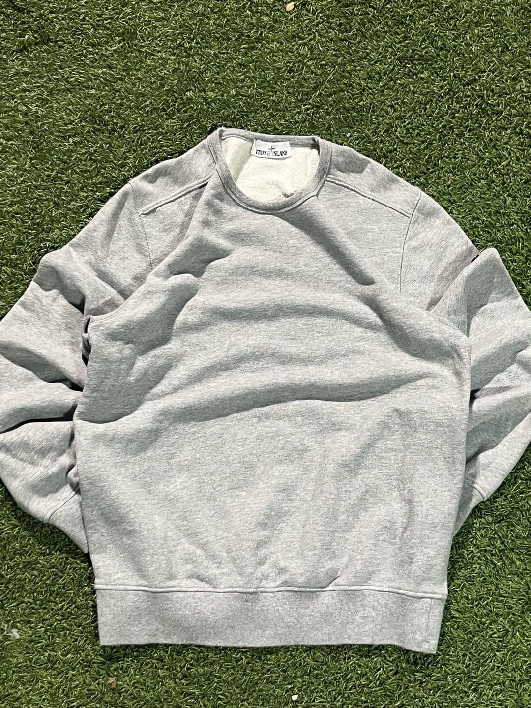 Stone Island Grey Cotton Crewneck Sweatshirt