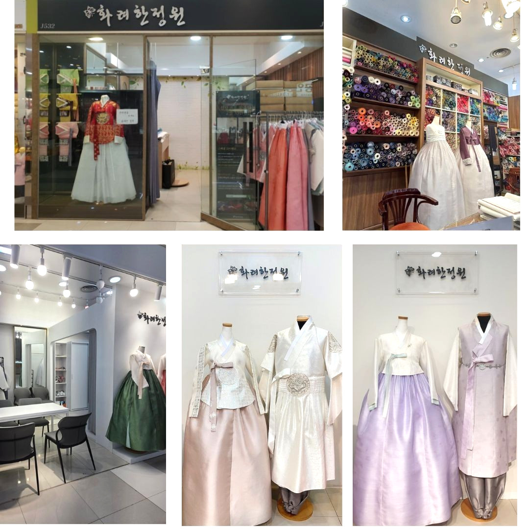 Premium Silk Traditional Korean Hanbok Dress–Light Blue & Pink/Hand bag / Junior