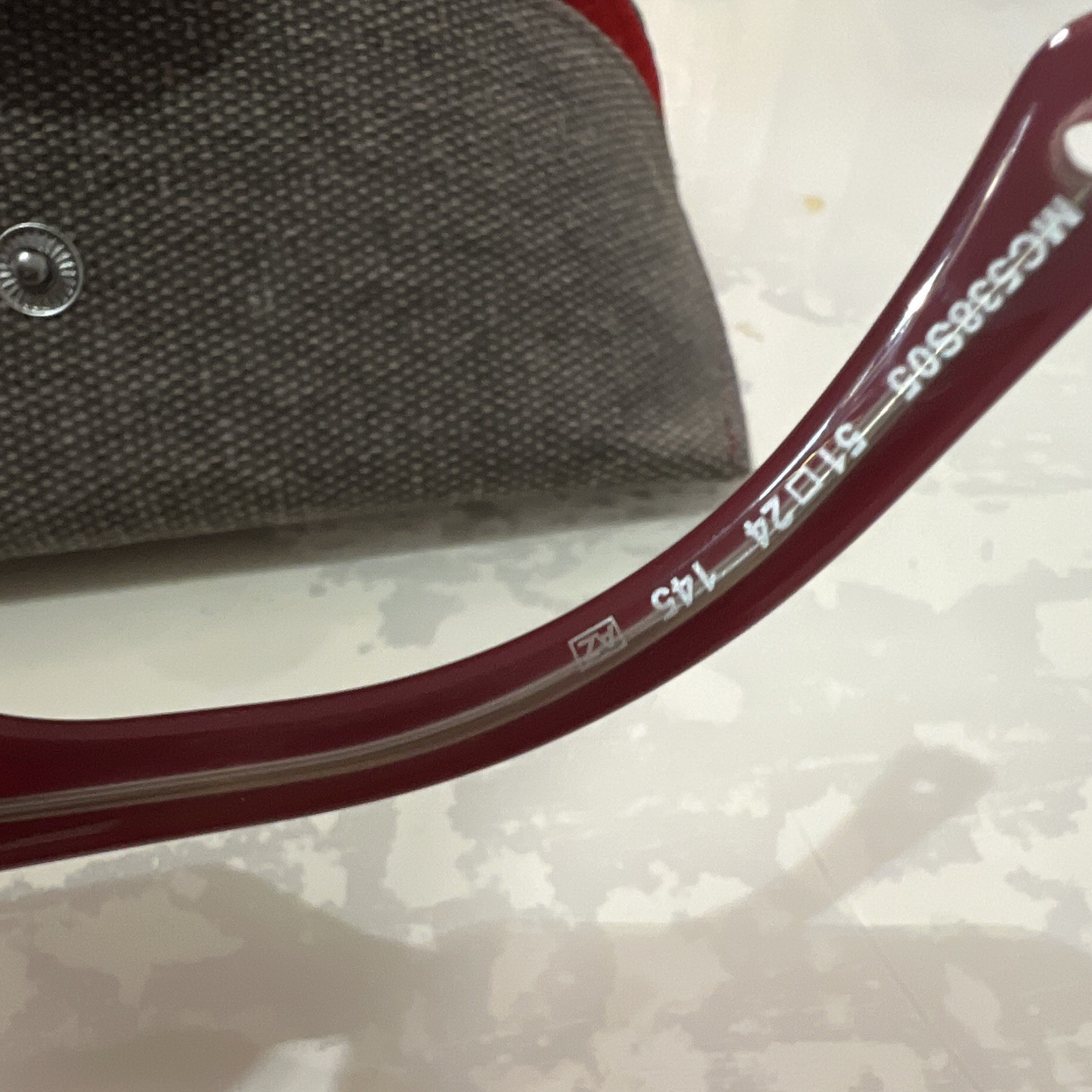 Moncler MG5385OS 51-24 Red Glossy Square Sunglasses Gray Lens Made in Italy Case