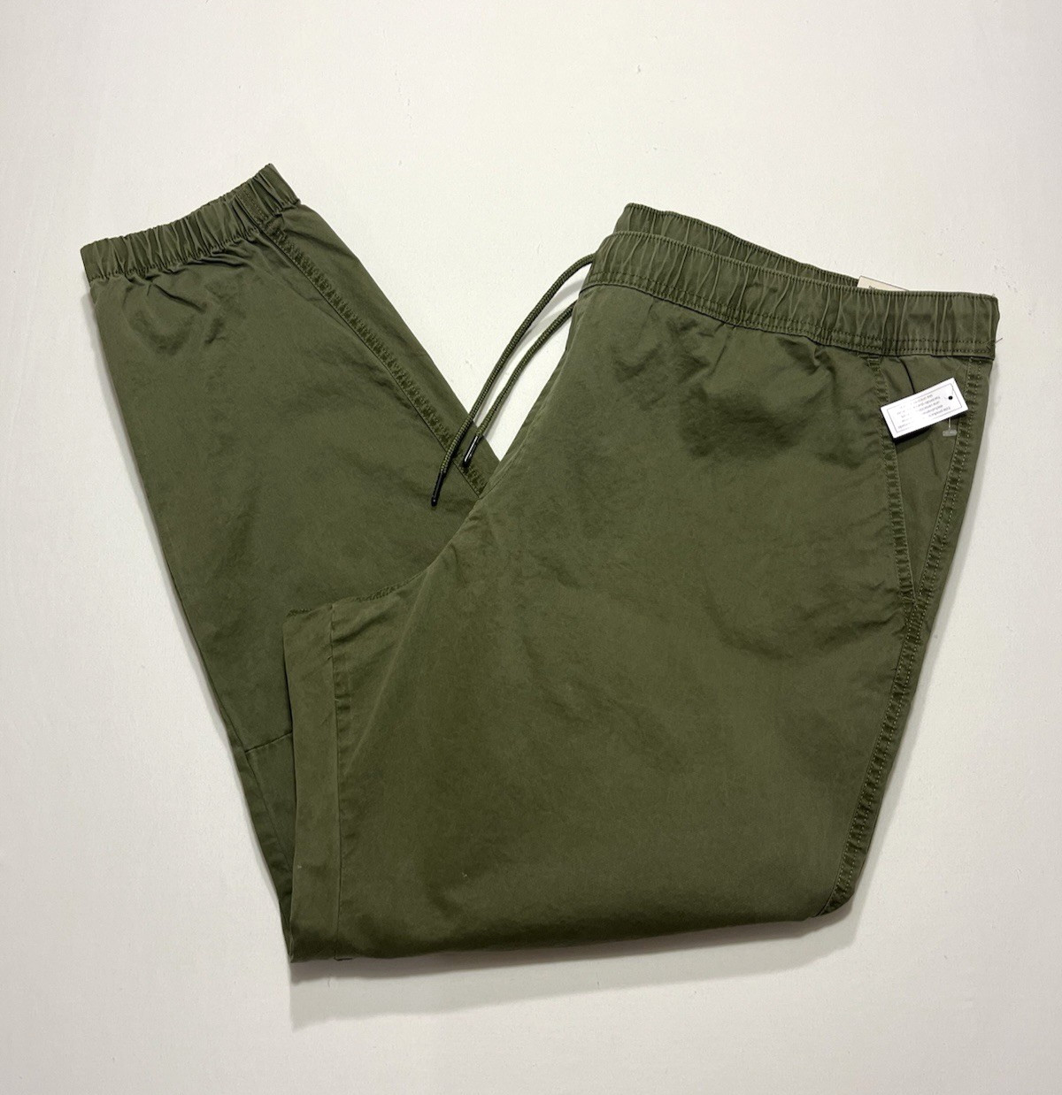 No Boundaries Mens Twill Jogger Pants Elastic Waist Uniform Green Size 2XL 44-46