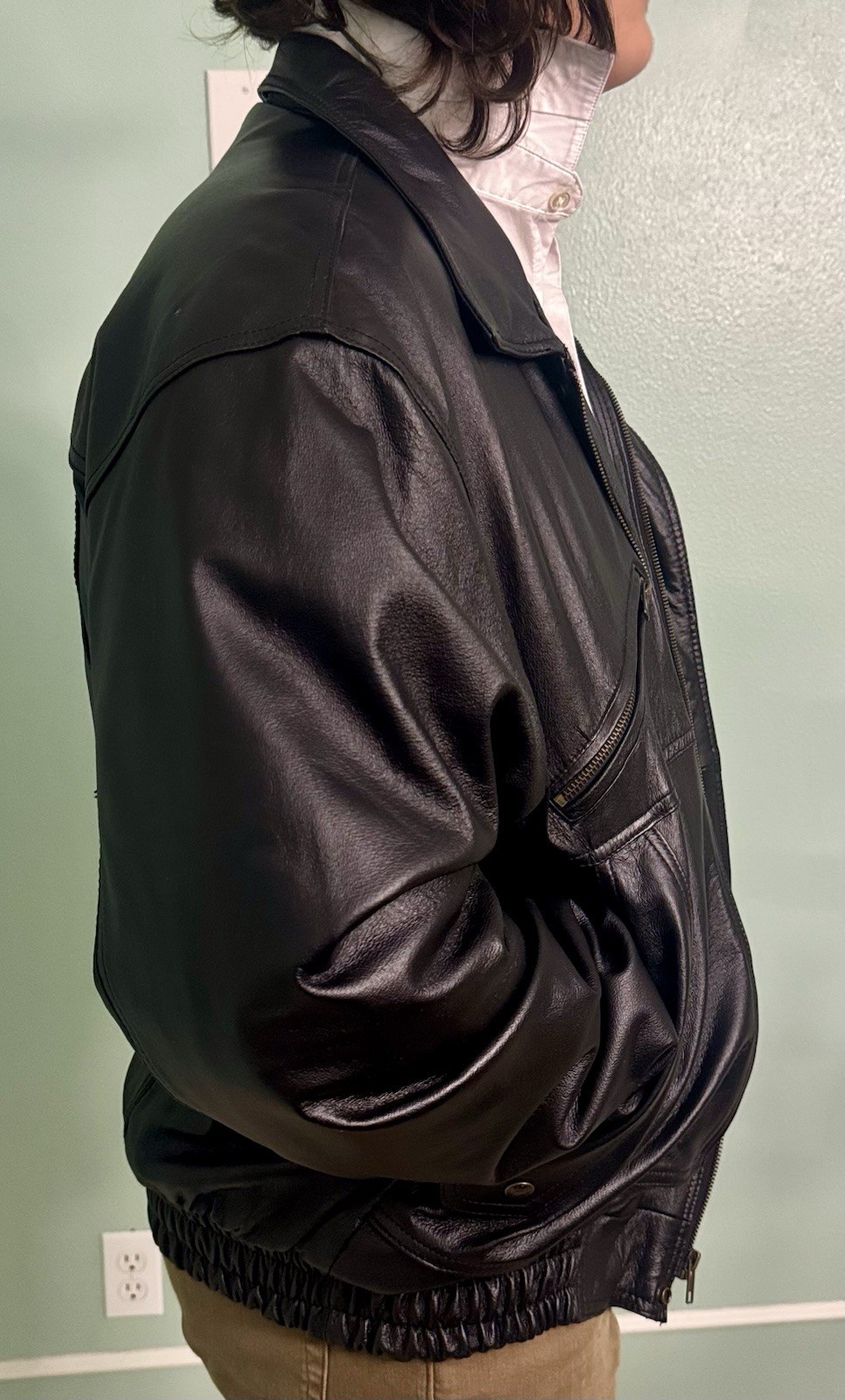Gianni Velente Milano Black Genuine Leather Italian Button Biker Jacket Men’s XL