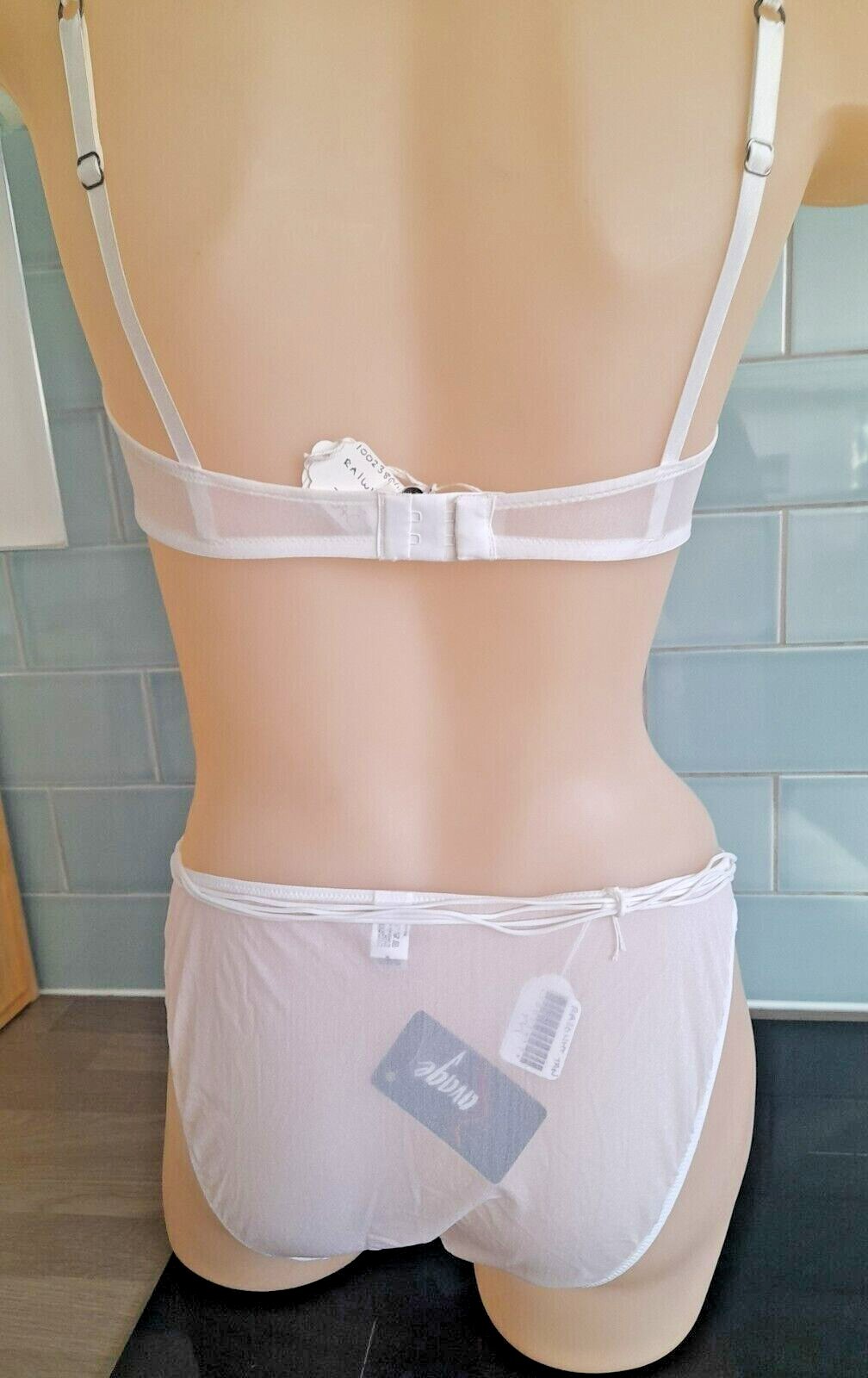 Ravage White and White Tango Collection TAQUINERIE High Leg Brief