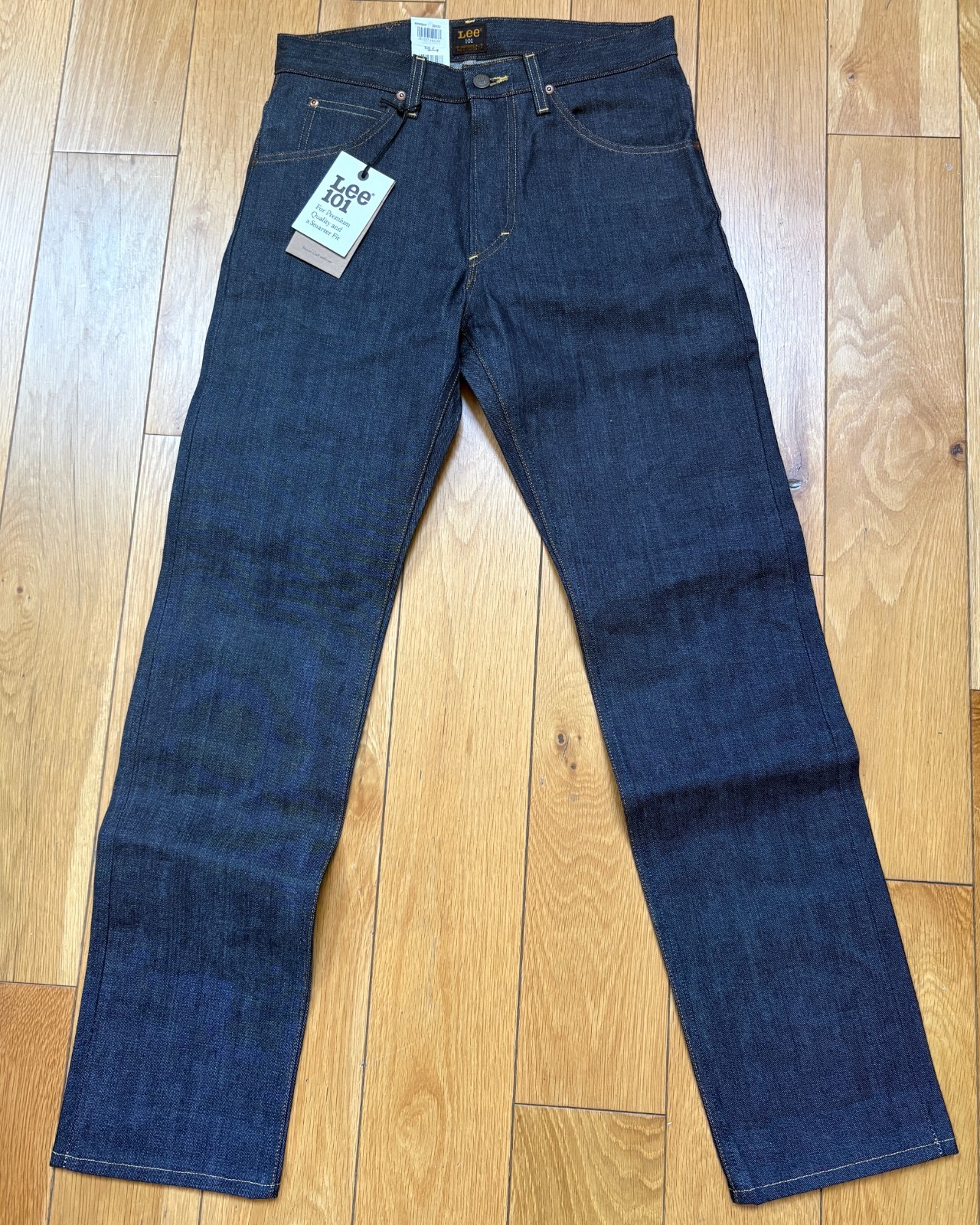 Authentic Lee 101Z Japanese Selvedge Denim Jeans Dry Indigo Made Italy 29×32 NWT