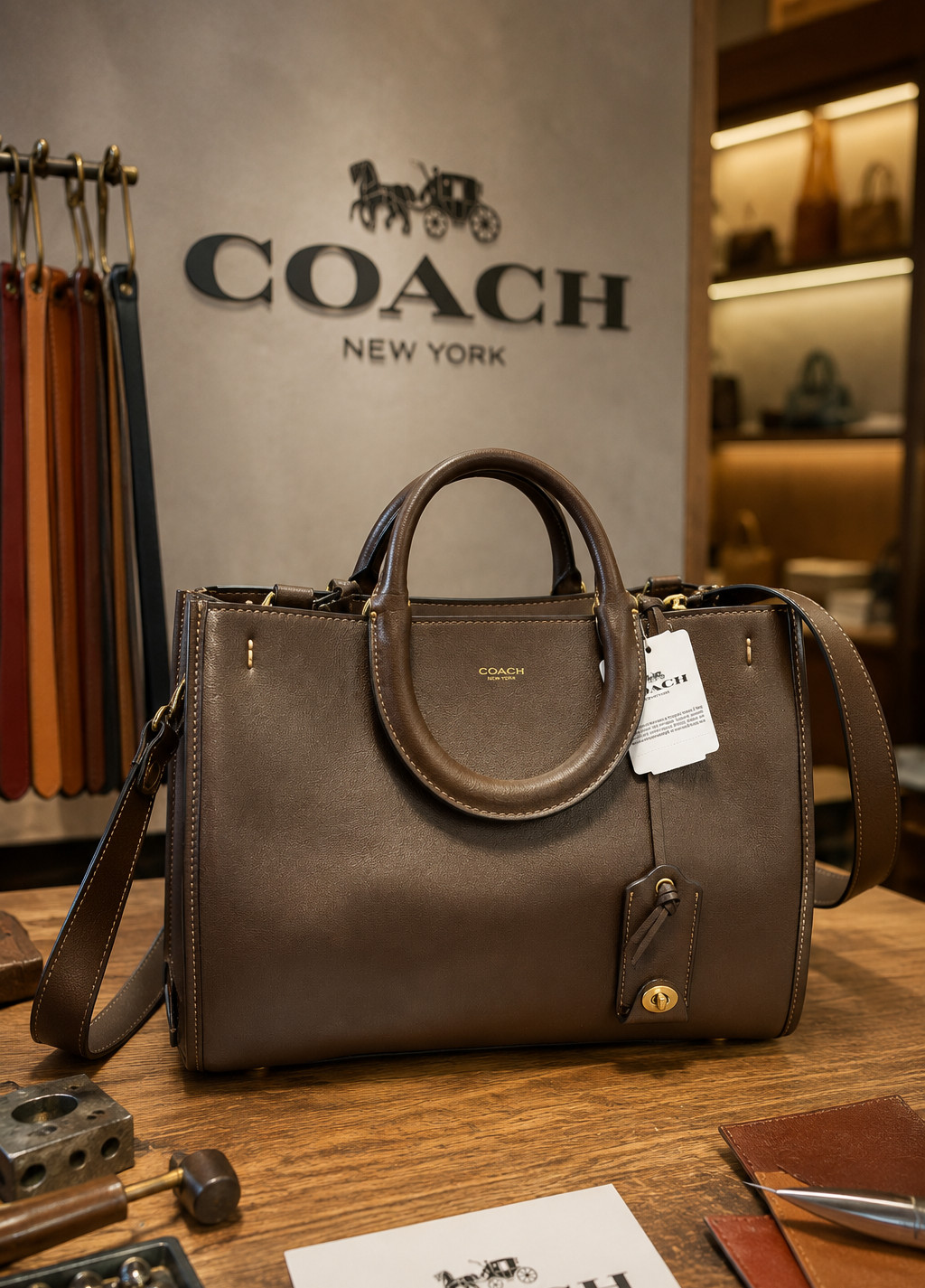 COACH CCX23 Rogue 31 Bag Soft Grain Leather Satchel Crossbody Shoulder 2WAY