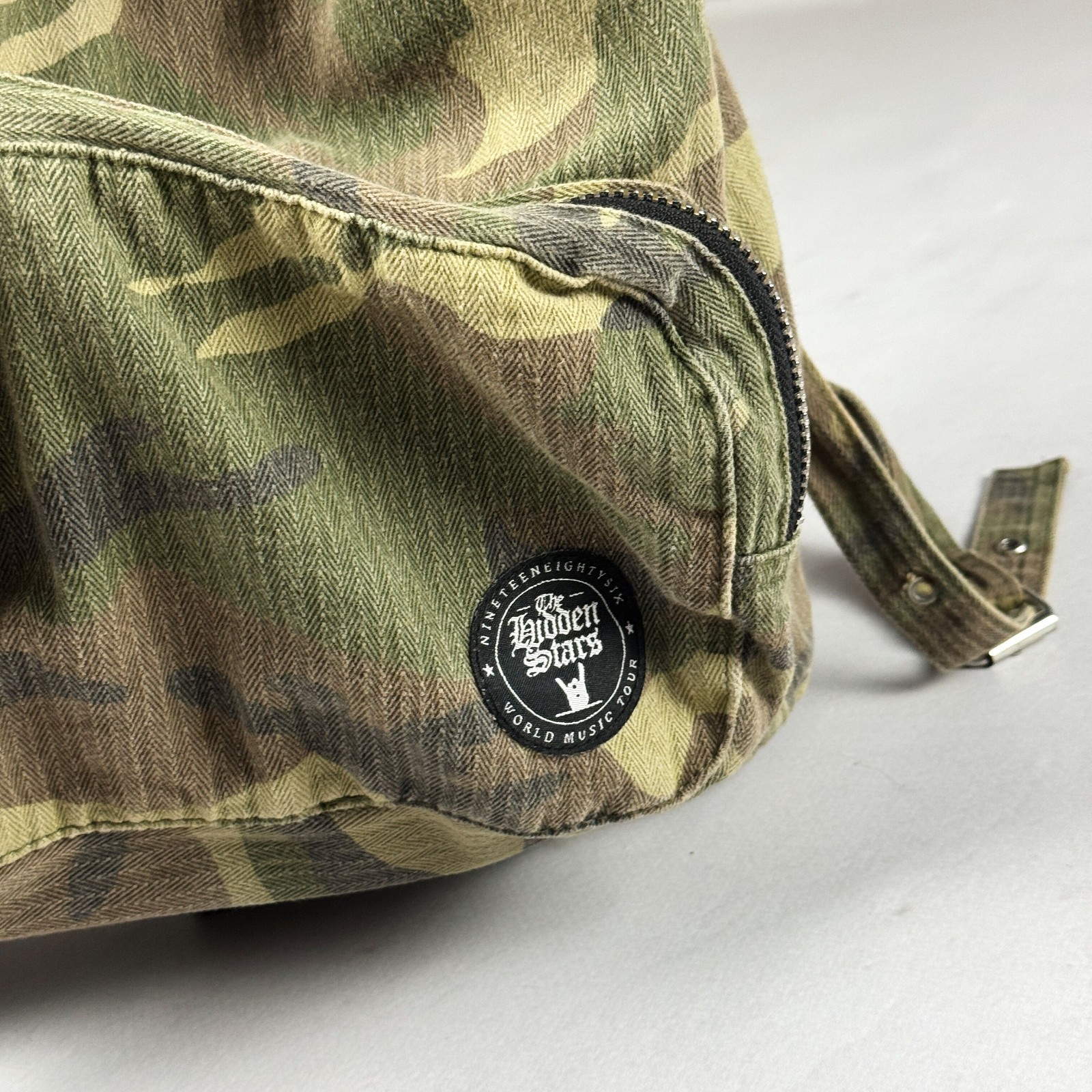 Vintage Seven Stars Camo Backpack Military Army Canvas Rucksack Y2K Streetwear
